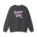 Freedom Isnt a Trend Sweatshirt | Retro Comic Back Print Crewneck | Conservative Free Speech Jumper | Anti-Woke Graphic Pullover