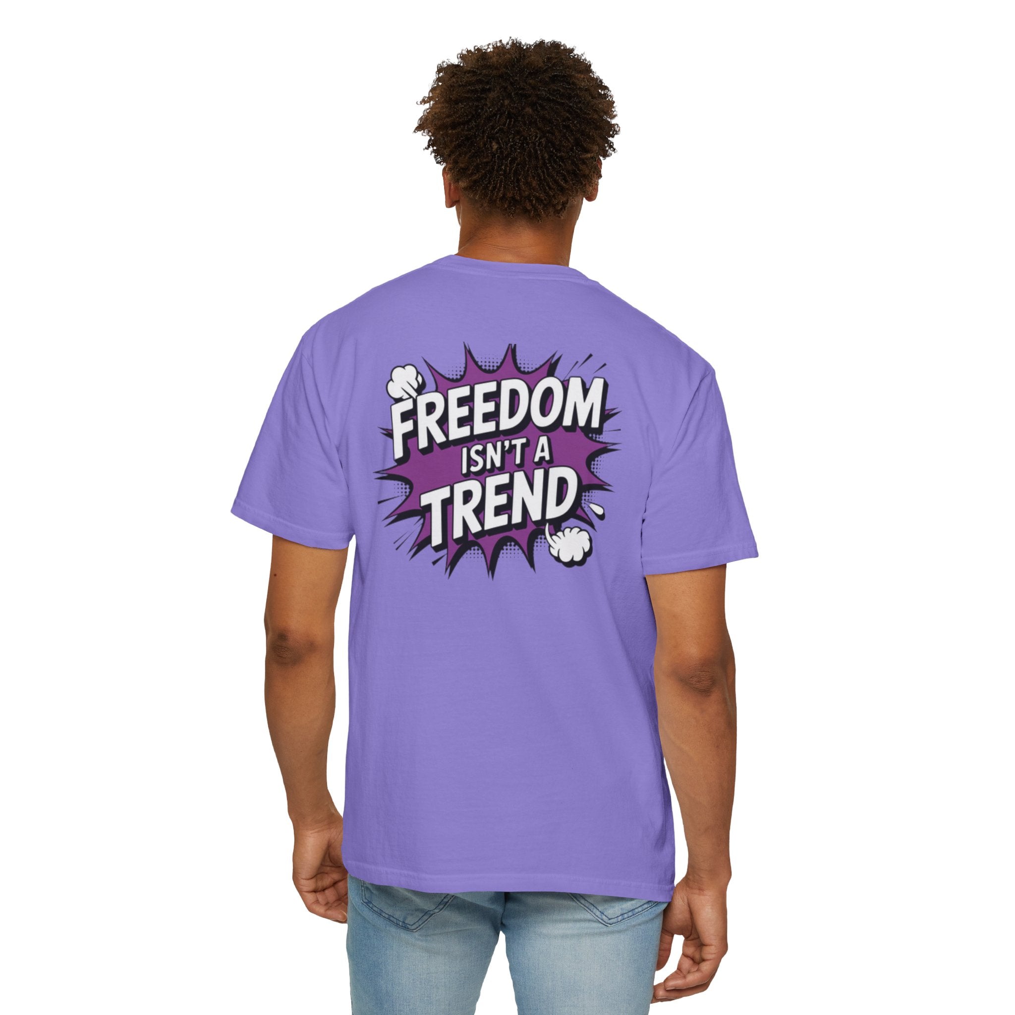 Freedom Isnt a Trend T-Shirt | Retro Comic Speech Bubble Tee | Conservative Freedom Shirt | Anti-Woke Graphic Top for Men & Women