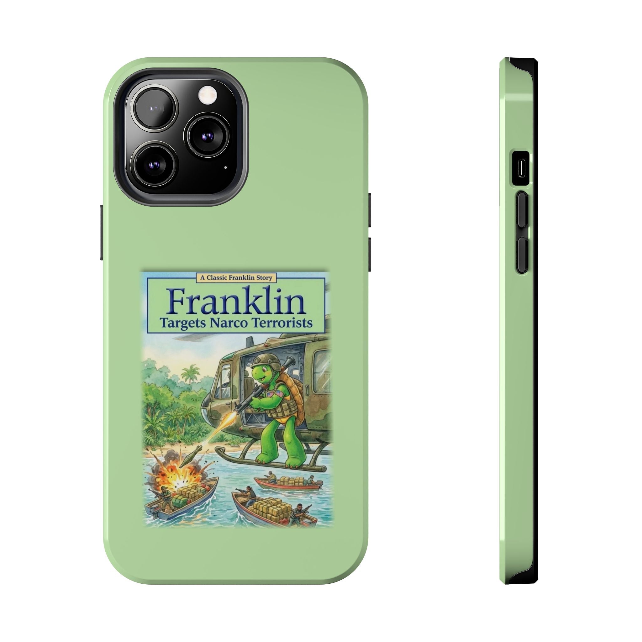 Franklin Targets Narco Terrorists Phone Case | Retro Turtle Graphic iPhone & Samsung Cover