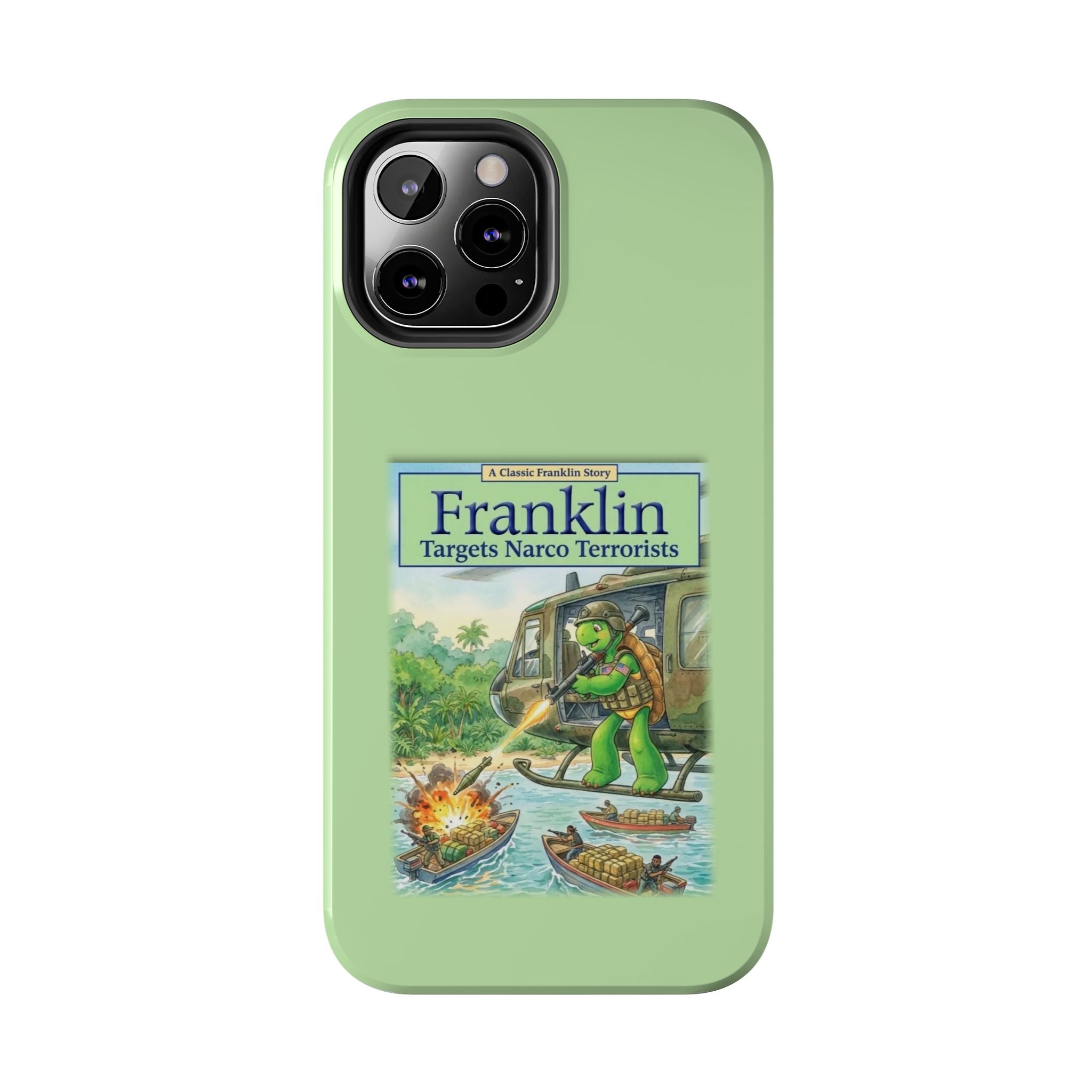Franklin Targets Narco Terrorists Phone Case | Retro Turtle Graphic iPhone & Samsung Cover