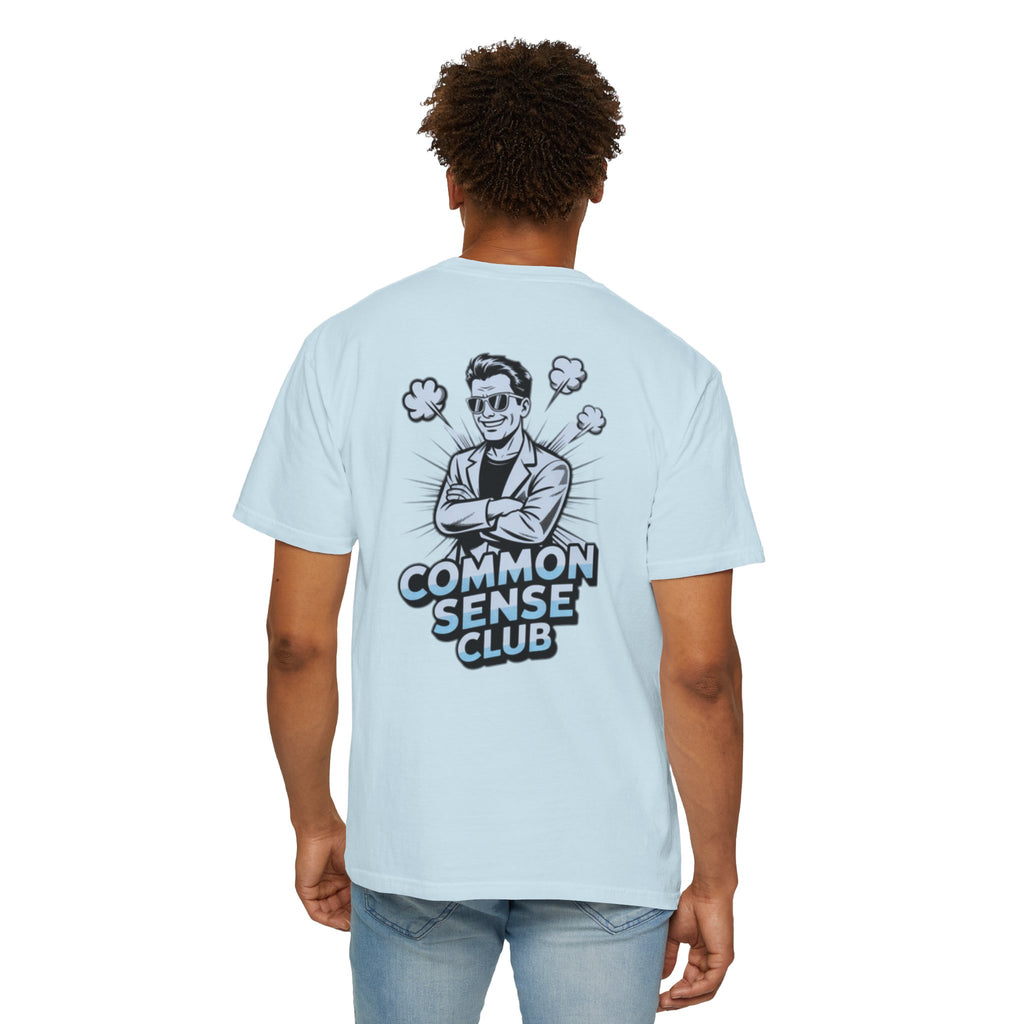 Common Sense Club T-Shirt | Funny Conservative Graphic Tee | Retro Man Illustration Anti-Woke Streetwear Shirt