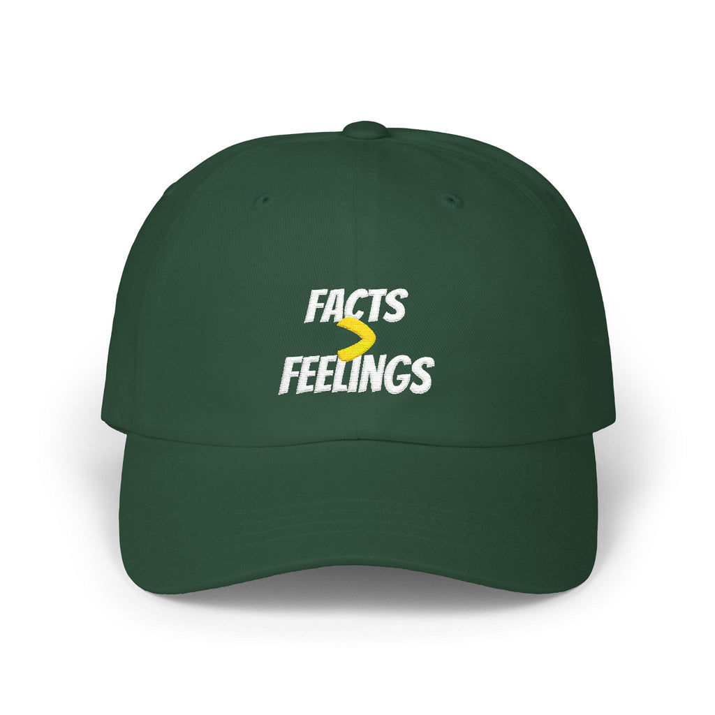 FACT > FEELINGS Cap | Embroidered Dad Cap, Logic Over Emotion Streetwear Hat