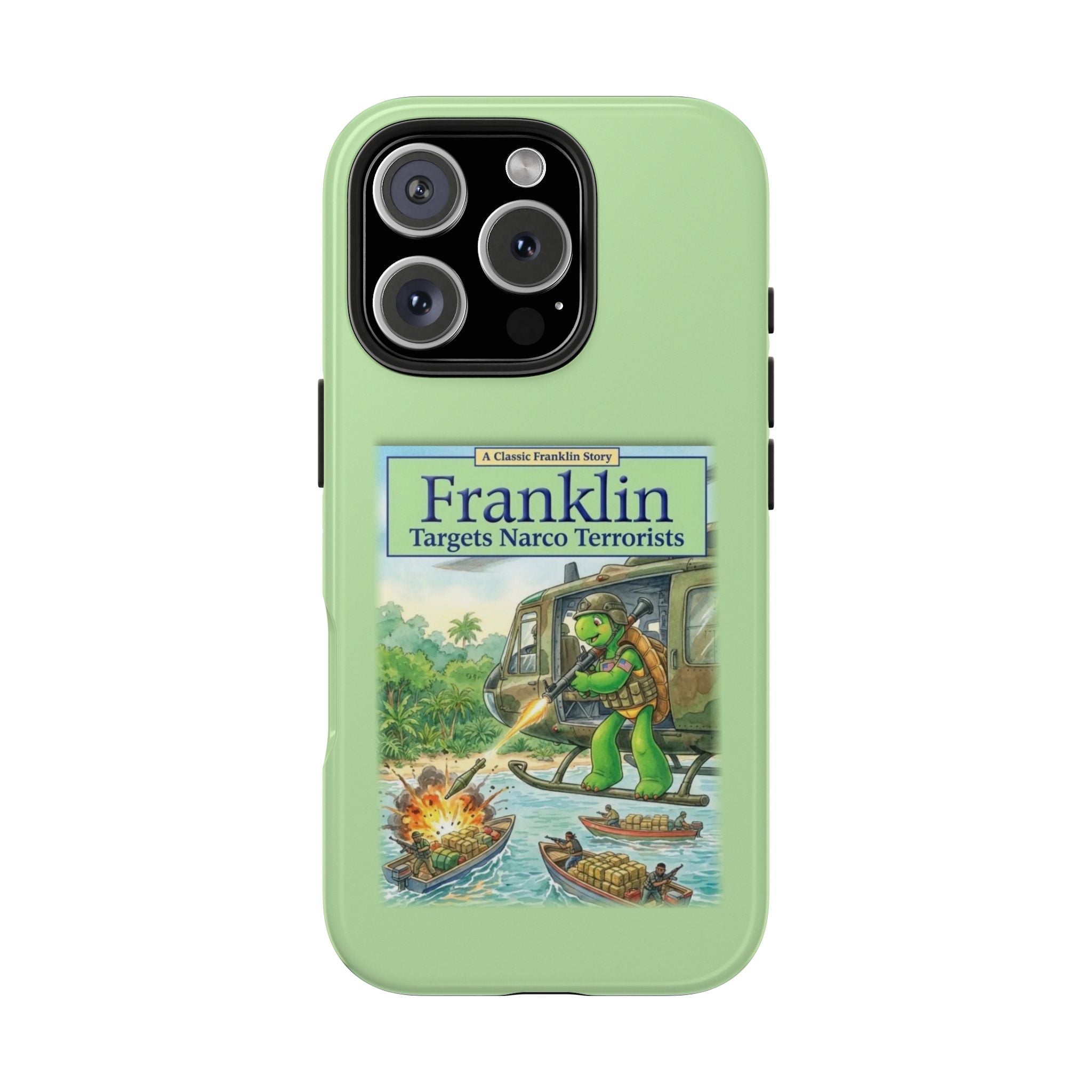 Franklin Targets Narco Terrorists Phone Case | Retro Turtle Graphic iPhone & Samsung Cover