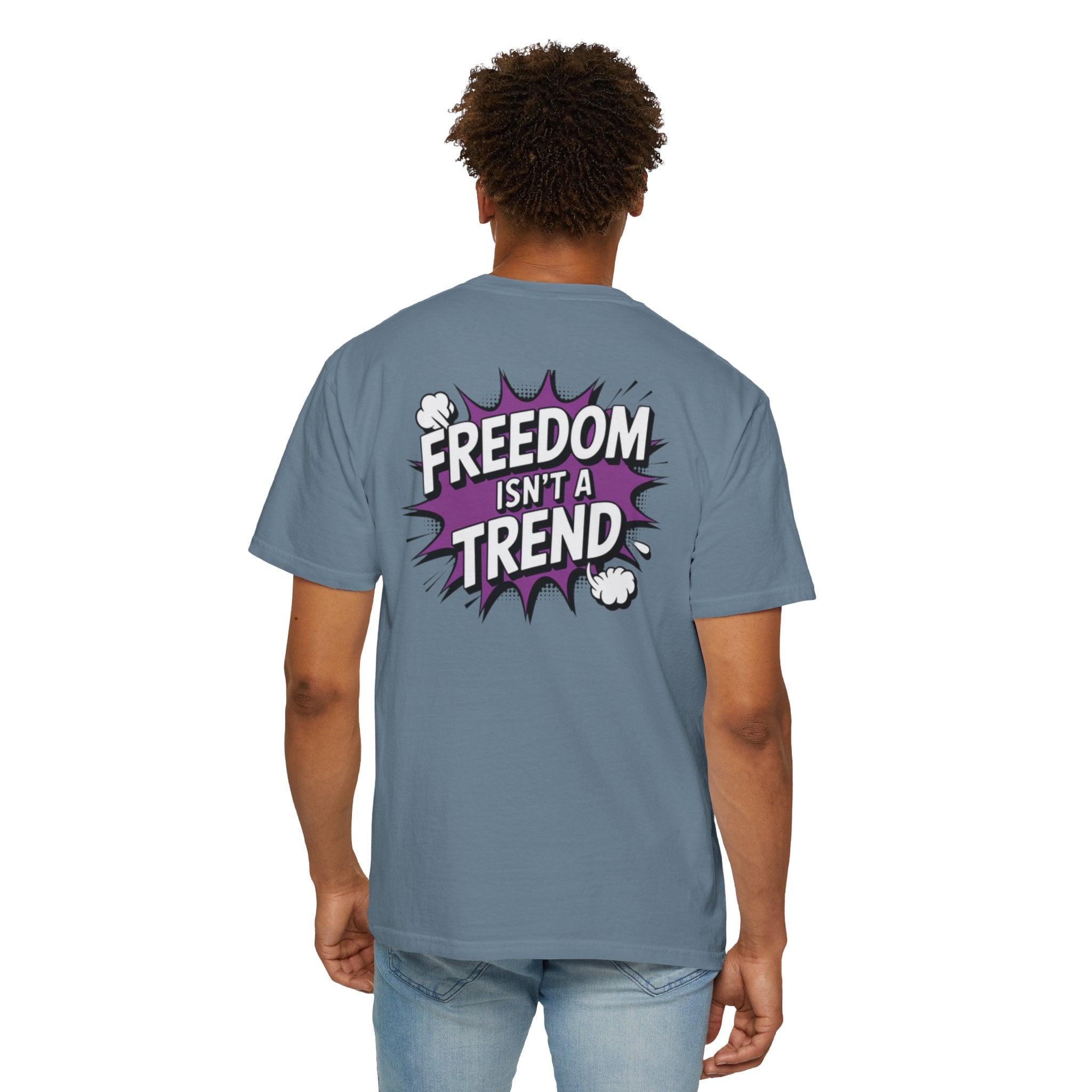 Freedom Isnt a Trend T-Shirt | Retro Comic Speech Bubble Tee | Conservative Freedom Shirt | Anti-Woke Graphic Top for Men & Women