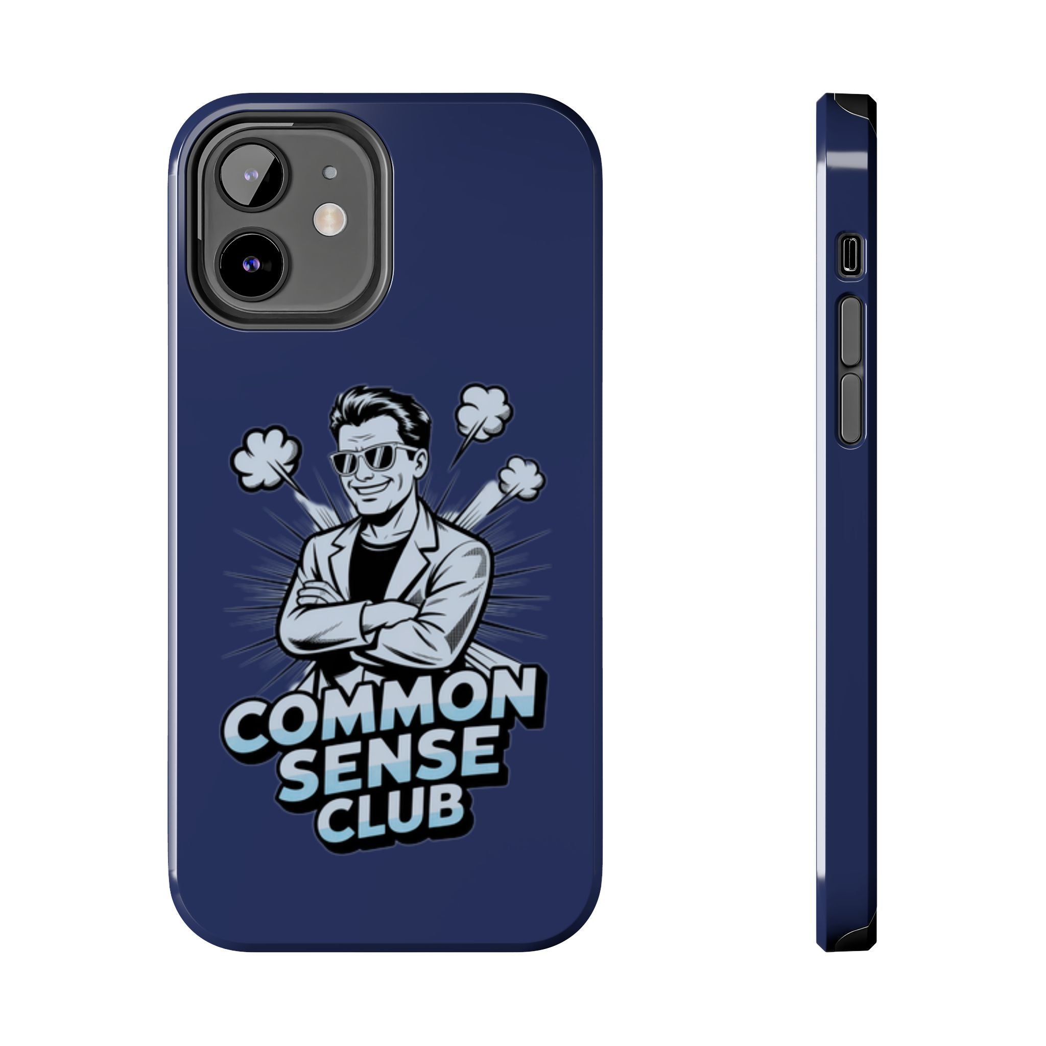 Common Sense Club Phone Case | Funny Conservative iPhone & Samsung Cover | Anti-Woke Retro Illustration Graphic Case