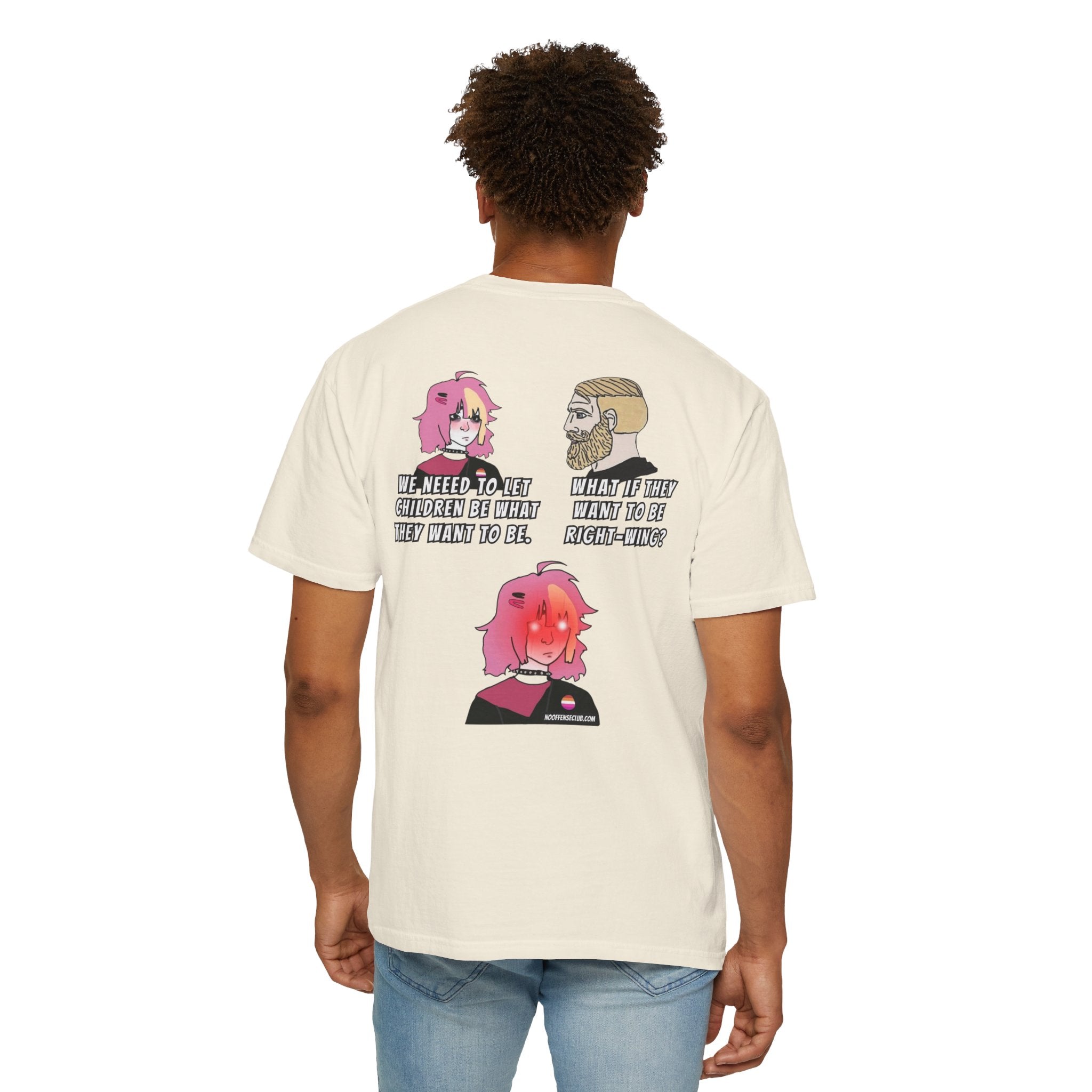 Pink-Haired Anime Panel Shirt |T-Shirt, Comic Art Back Print