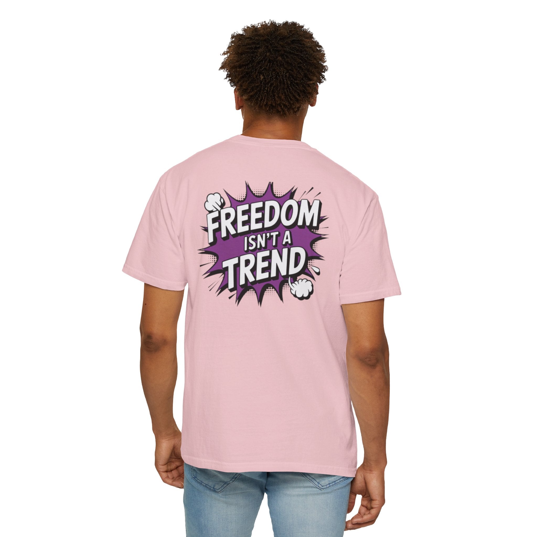 Freedom Isnt a Trend T-Shirt | Retro Comic Speech Bubble Tee | Conservative Freedom Shirt | Anti-Woke Graphic Top for Men & Women