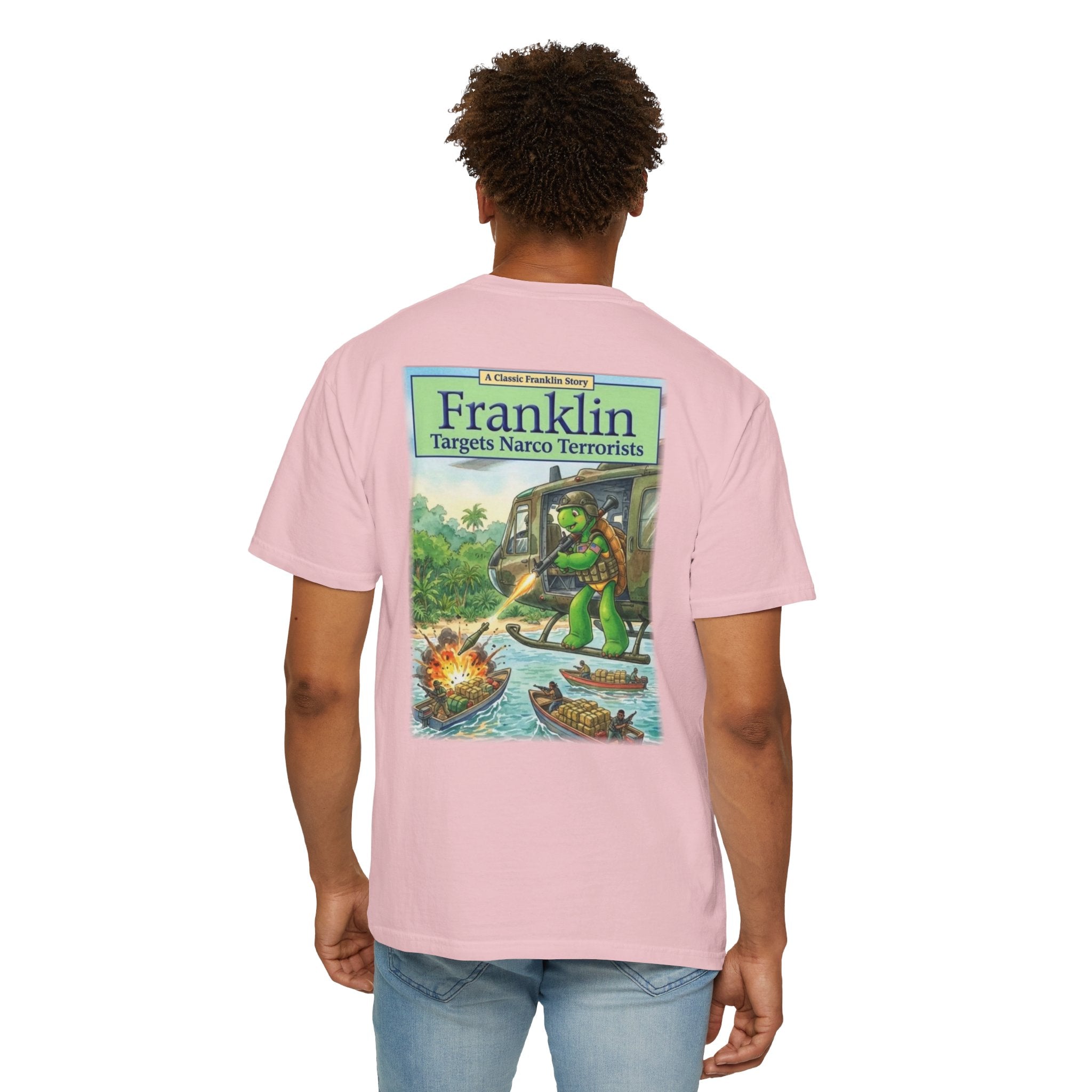 Franklin Targets Narco Terrorists T-Shirt | Retro Storybook Turtle Graphic Tee
