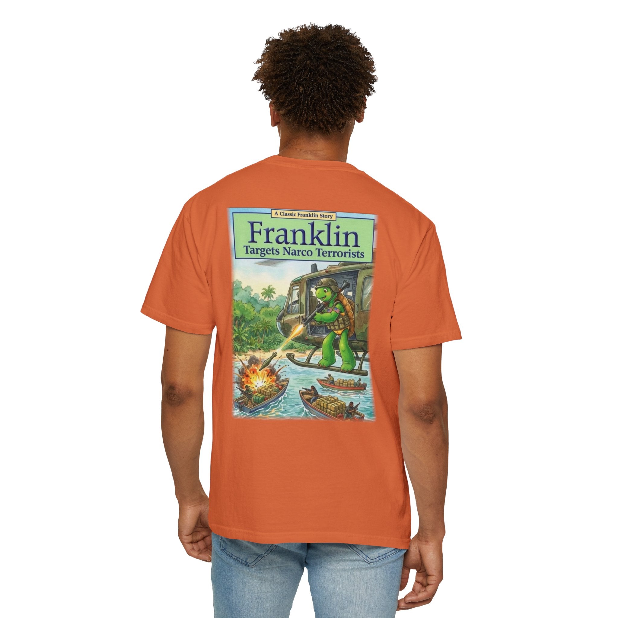 Franklin Targets Narco Terrorists T-Shirt | Retro Storybook Turtle Graphic Tee