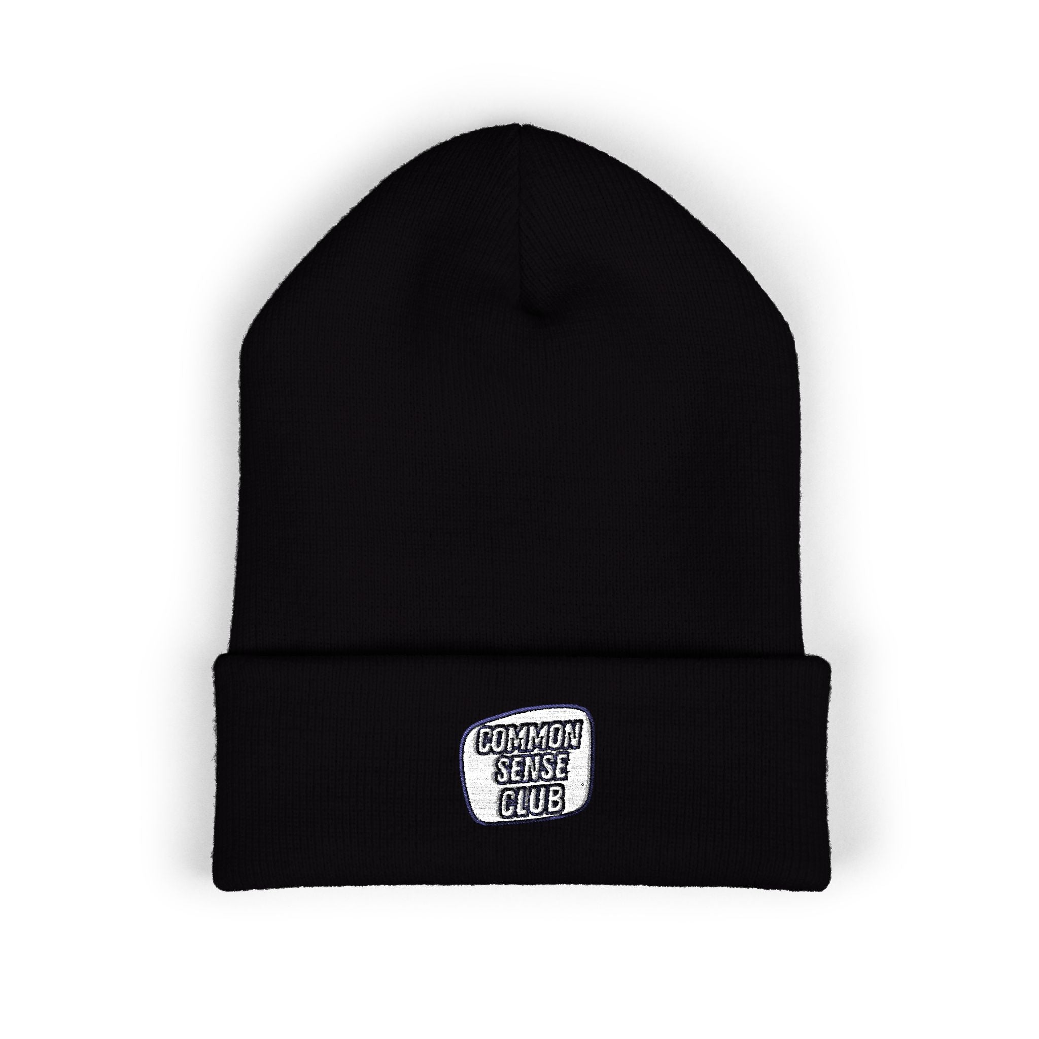 Common Sense Club Beanie | Funny Conservative Cuffed Knit Hat | Anti-Woke Political Embroidered Winter Cap