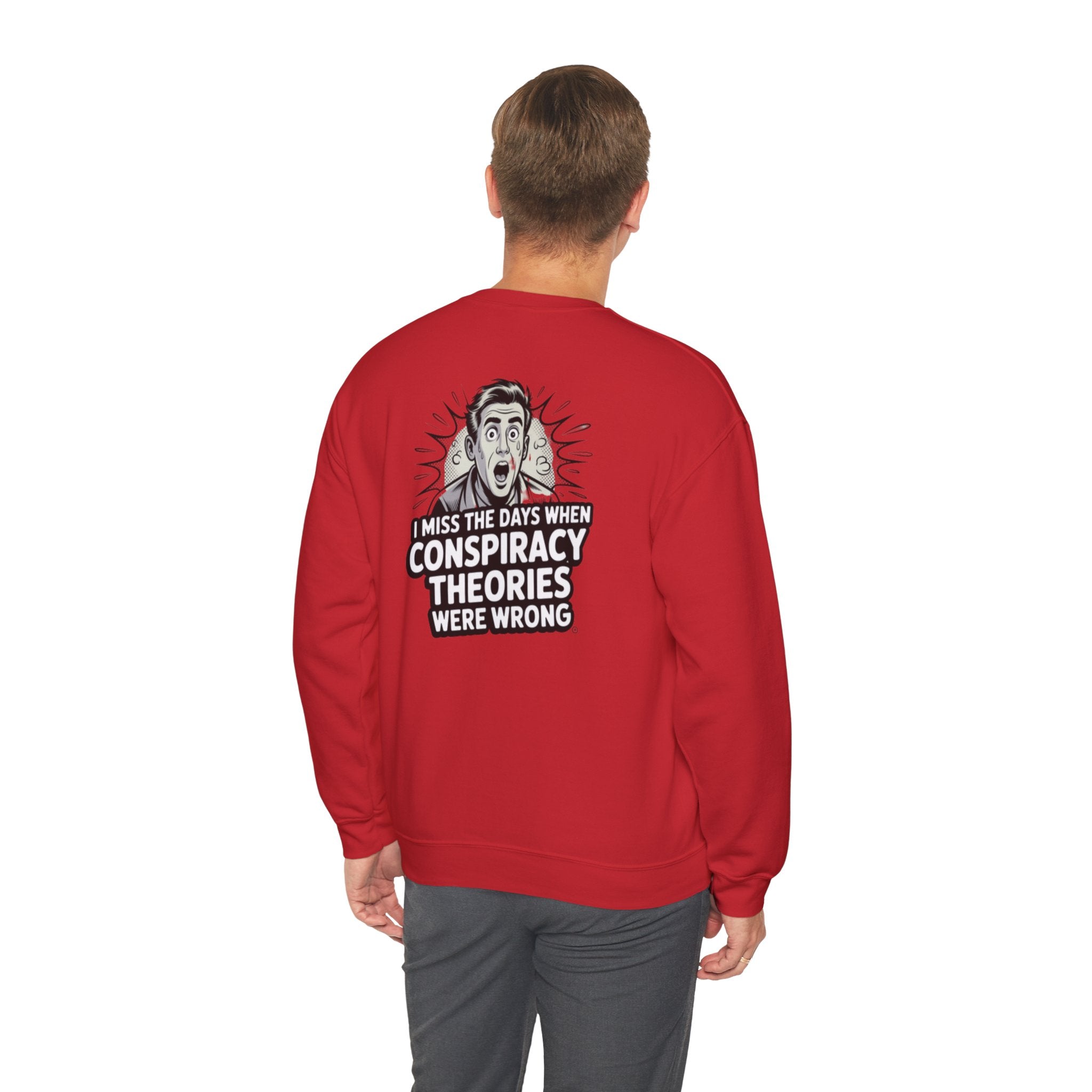 I Miss the Days When Conspiracy Theories Were Wrong Sweatshirt |  Retro Comic Conservative Jumper | Anti-Woke Graphic Pullover