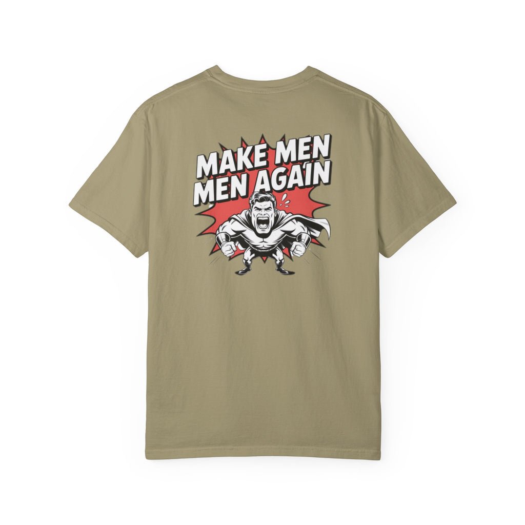 Make Men Men Again T-Shirt | Retro Comic Muscle Guy | Masculinity Graphic Tee