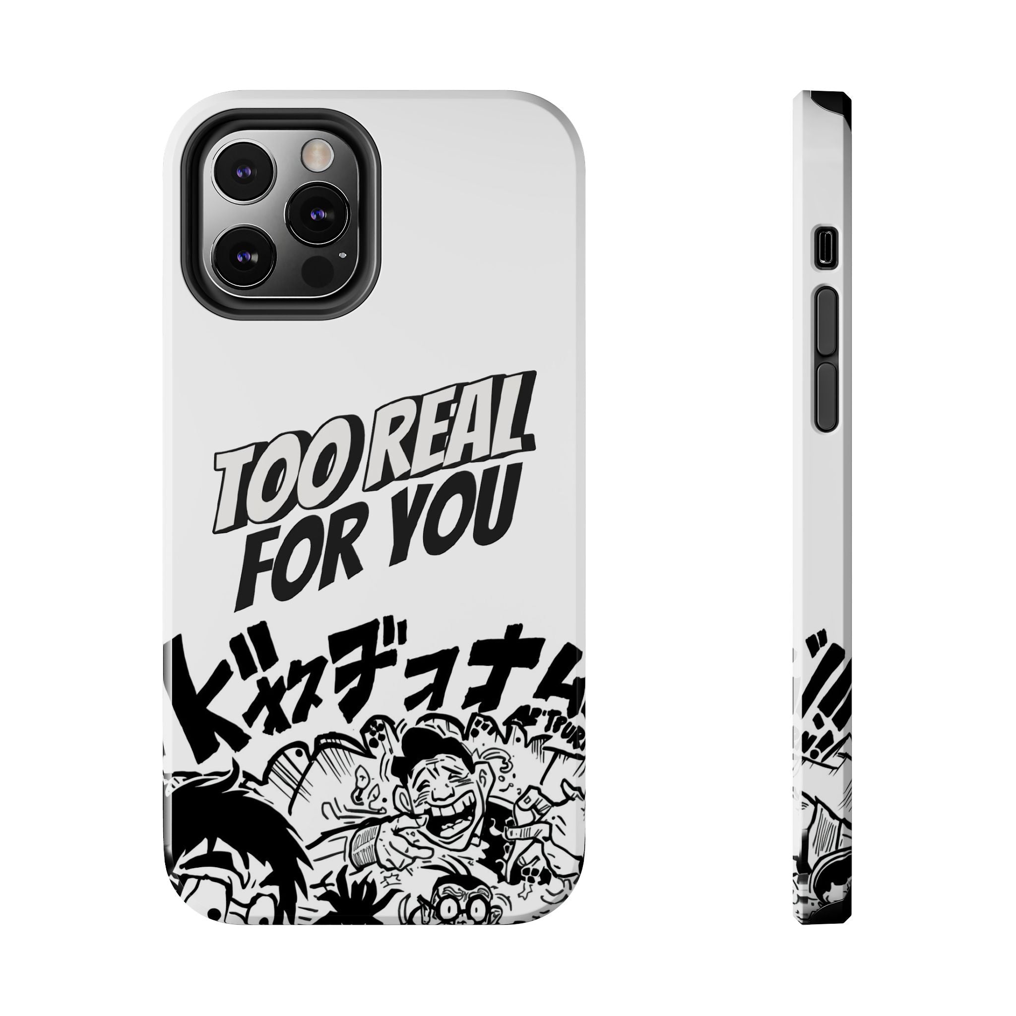 Too Real For You graphic phone case | Manga comic black white iPhone case