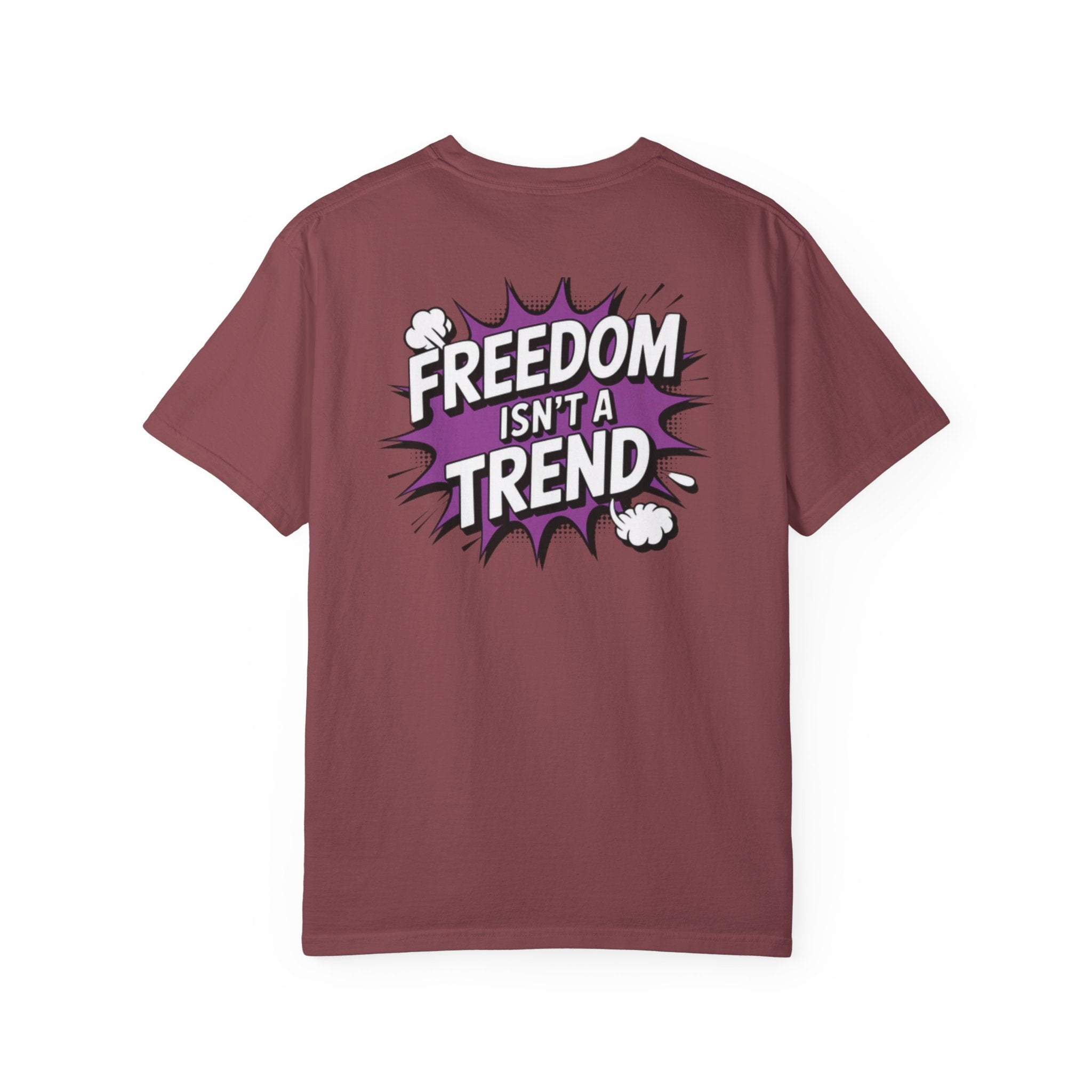 Freedom Isnt a Trend T-Shirt | Retro Comic Speech Bubble Tee | Conservative Freedom Shirt | Anti-Woke Graphic Top for Men & Women