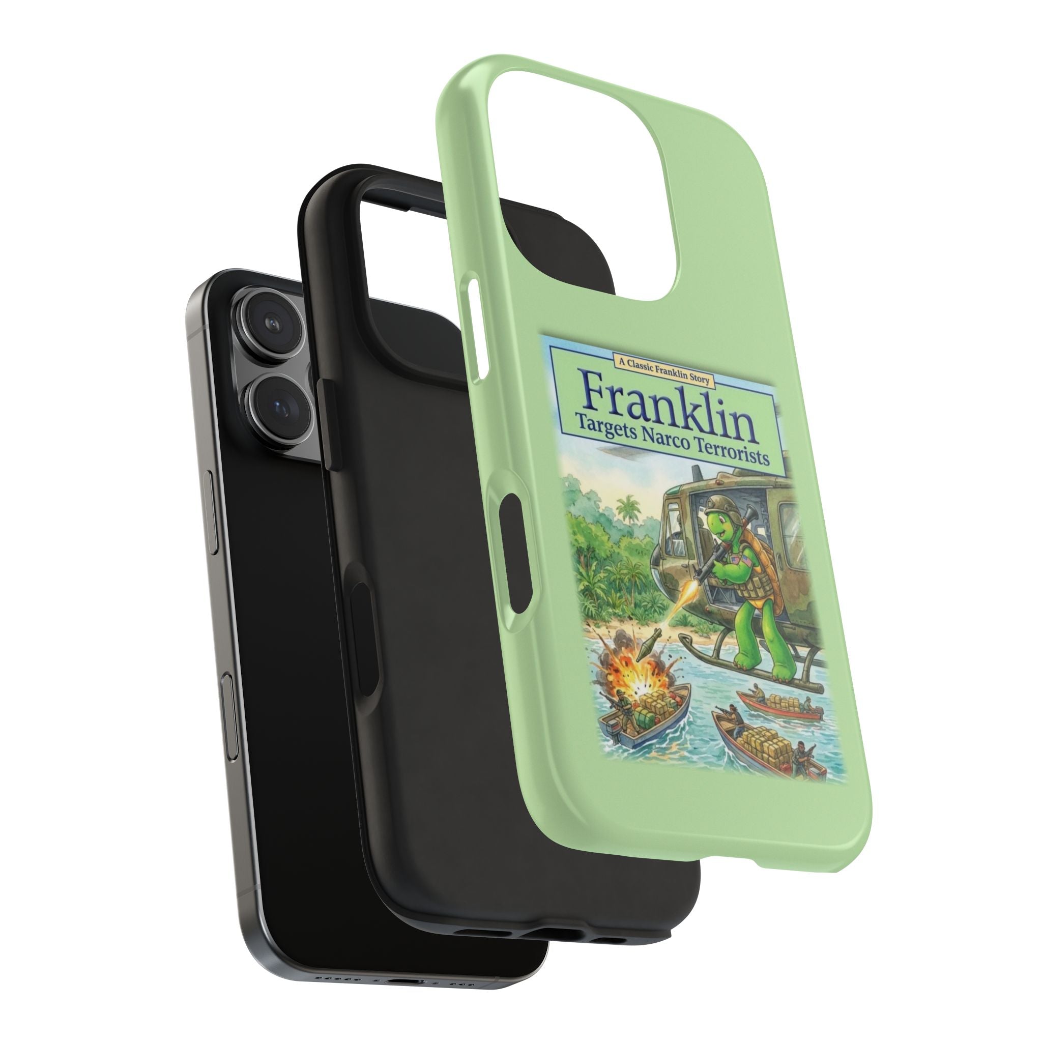 Franklin Targets Narco Terrorists Phone Case | Retro Turtle Graphic iPhone & Samsung Cover