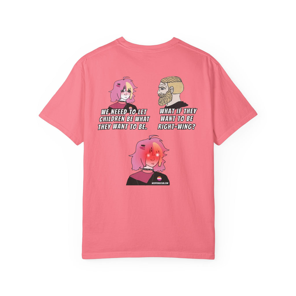 Pink-Haired Anime Panel Shirt |T-Shirt, Comic Art Back Print