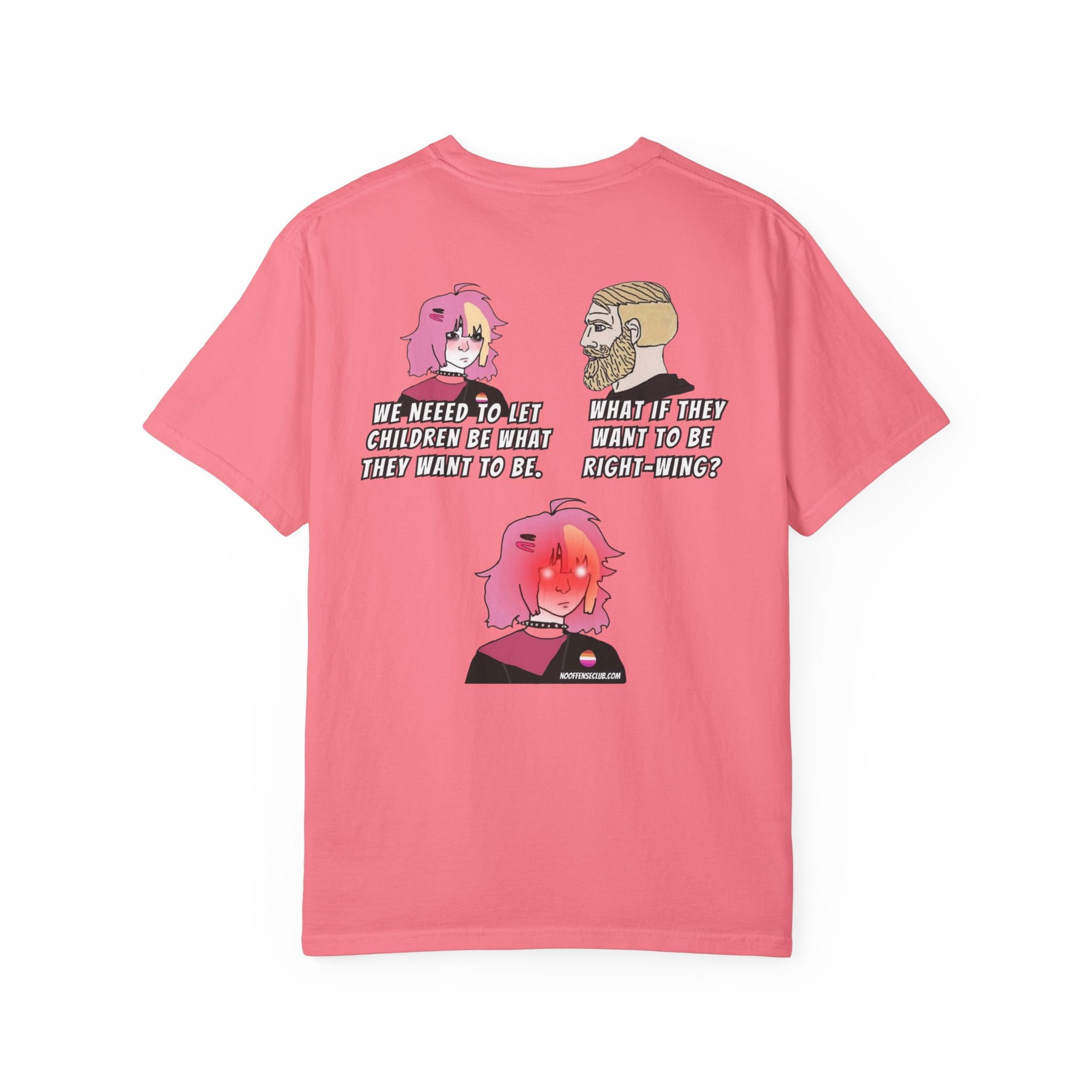 Pink-Haired Anime Panel Shirt |T-Shirt, Comic Art Back Print