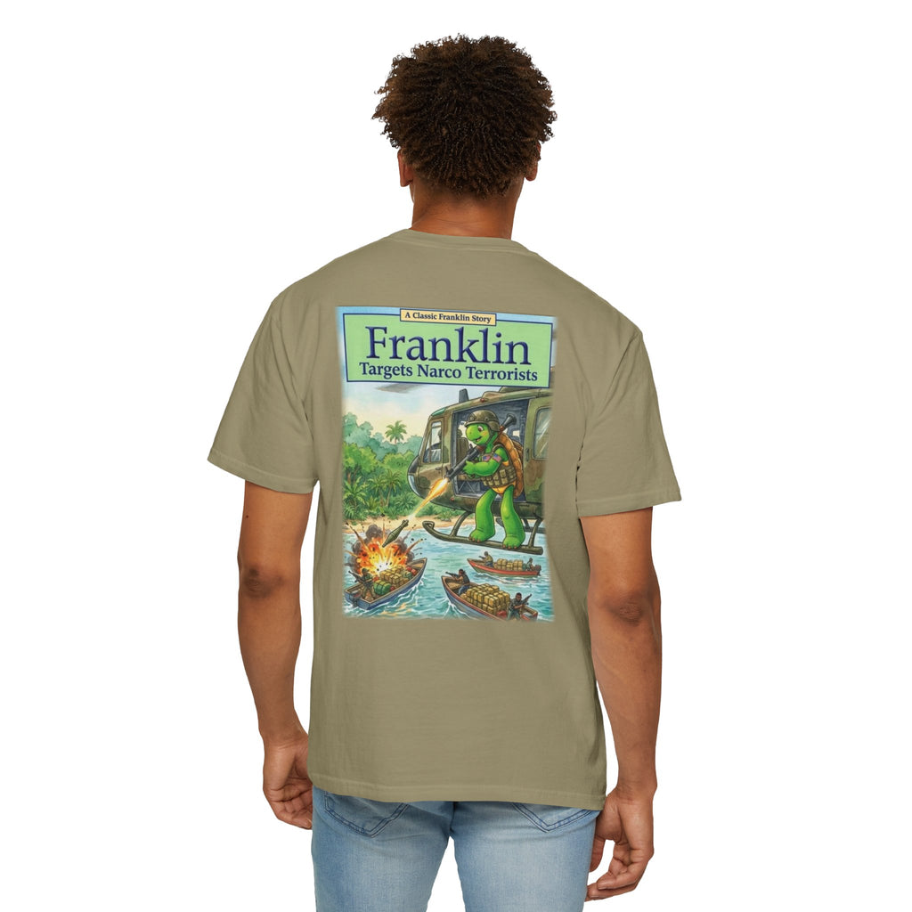 Franklin Targets Narco Terrorists T-Shirt | Retro Storybook Turtle Graphic Tee