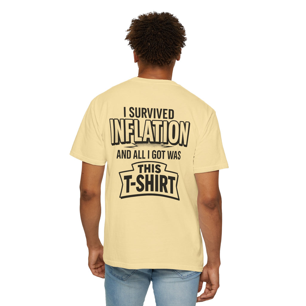 I SURVIVED INFLATION Comfort Colors Tee | Ironic Economic Satire Graphic Shirt