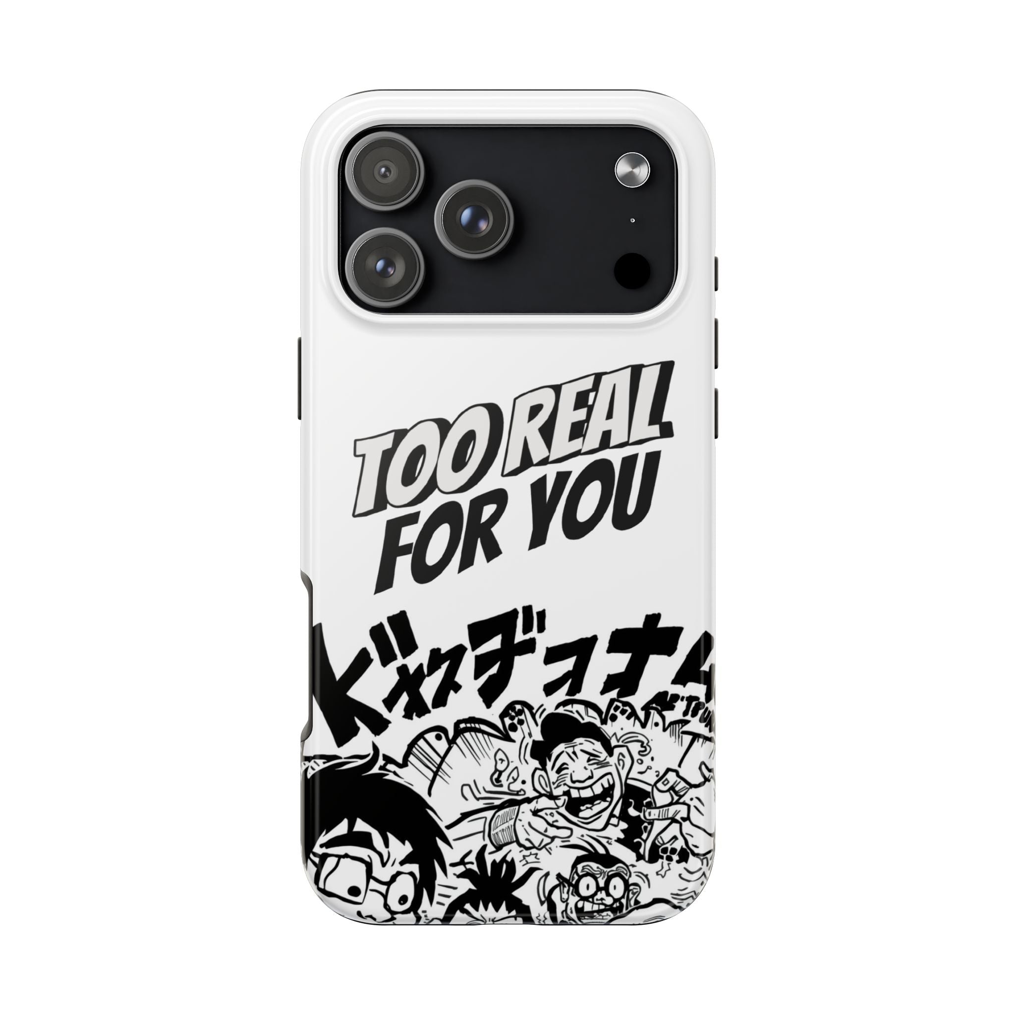 Too Real For You graphic phone case | Manga comic black white iPhone case
