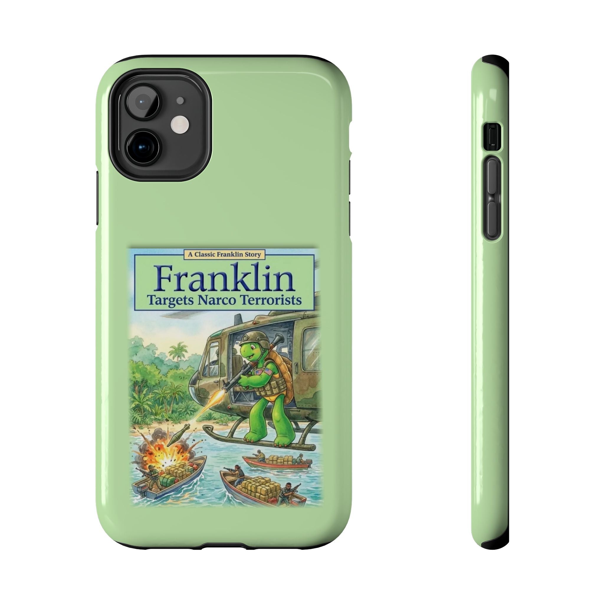 Franklin Targets Narco Terrorists Phone Case | Retro Turtle Graphic iPhone & Samsung Cover