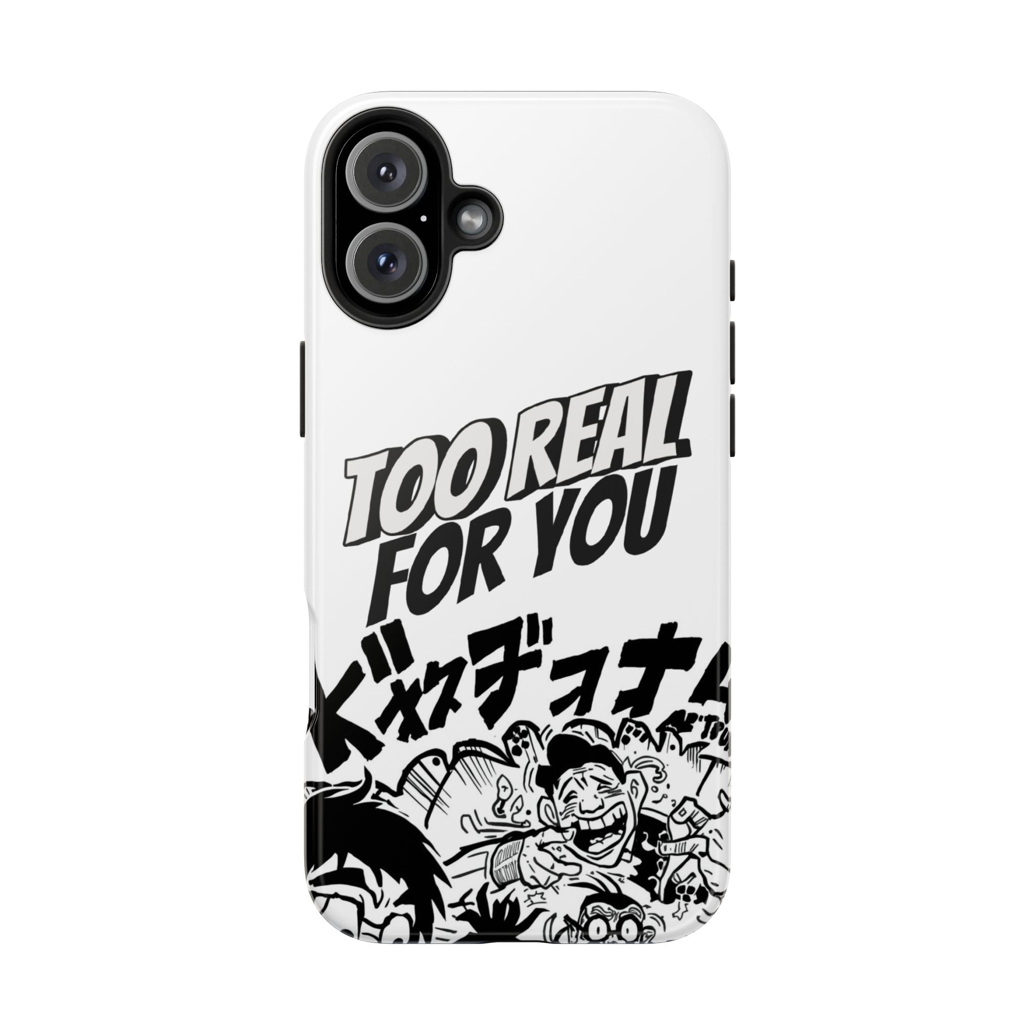Too Real For You graphic phone case | Manga comic black white iPhone case