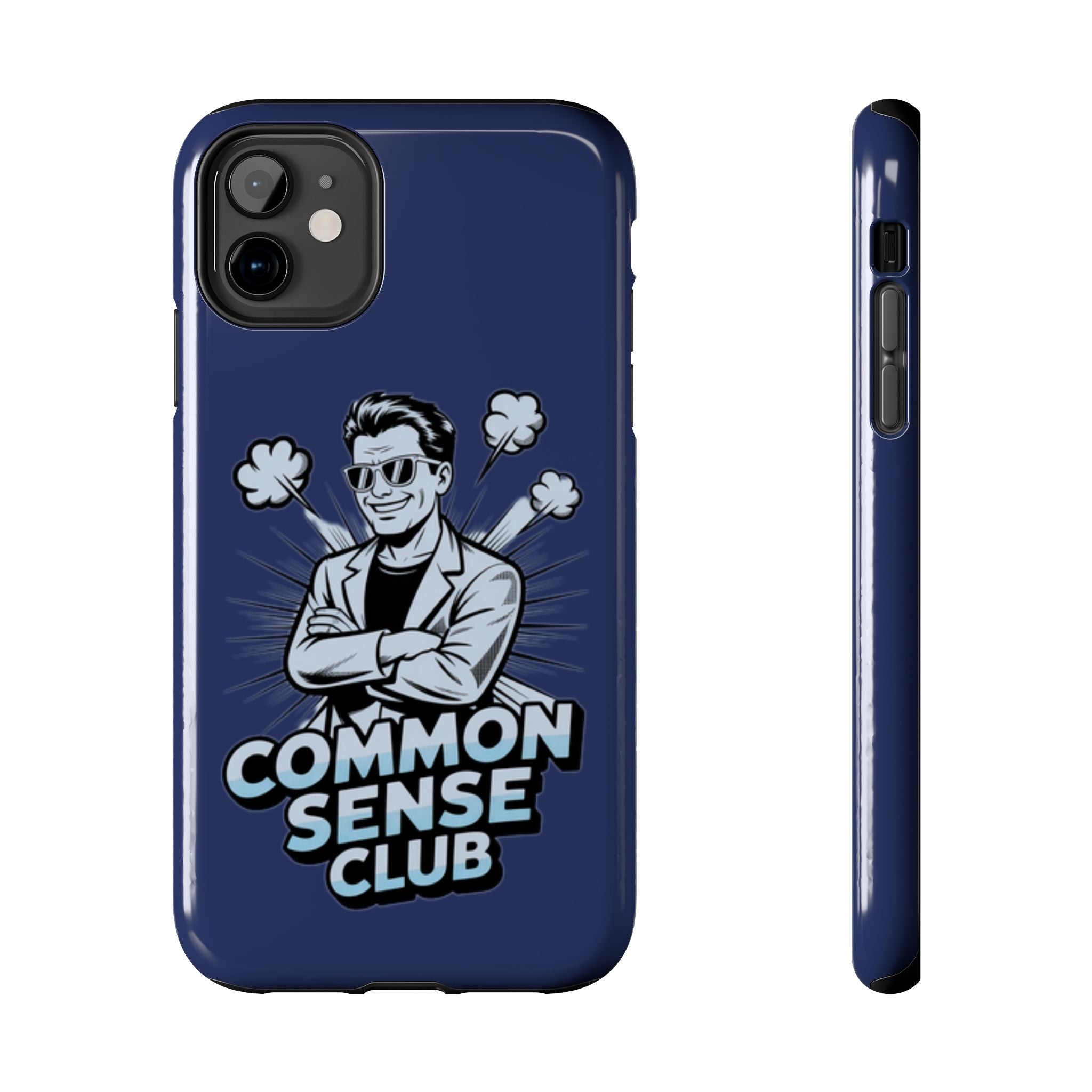 Common Sense Club Phone Case | Funny Conservative iPhone & Samsung Cover | Anti-Woke Retro Illustration Graphic Case