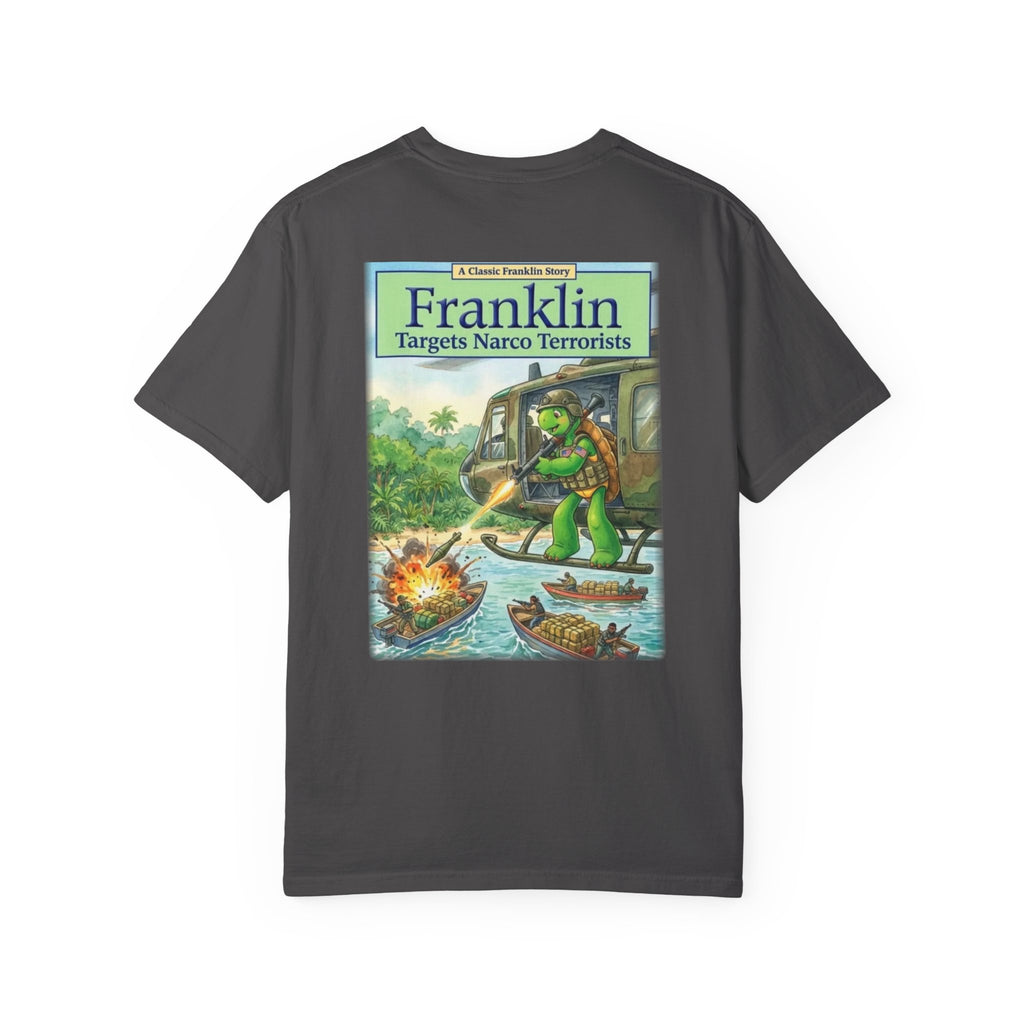 Franklin Targets Narco Terrorists T-Shirt | Retro Storybook Turtle Graphic Tee
