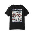 I DON'T CARE DEPORT THEM ALL Graphic T-Shirt — Comic-Inspired American Flag Statement Tee