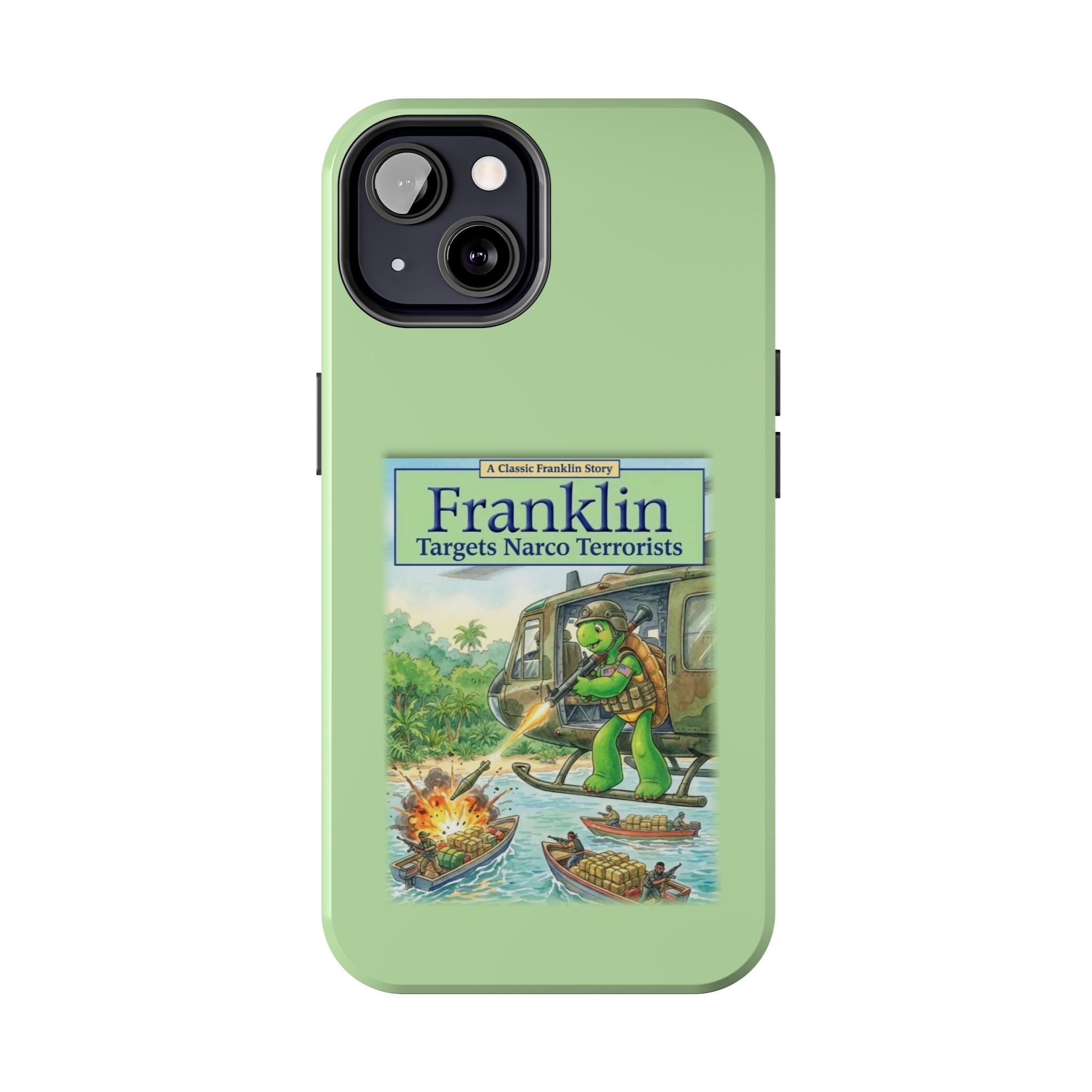Franklin Targets Narco Terrorists Phone Case | Retro Turtle Graphic iPhone & Samsung Cover