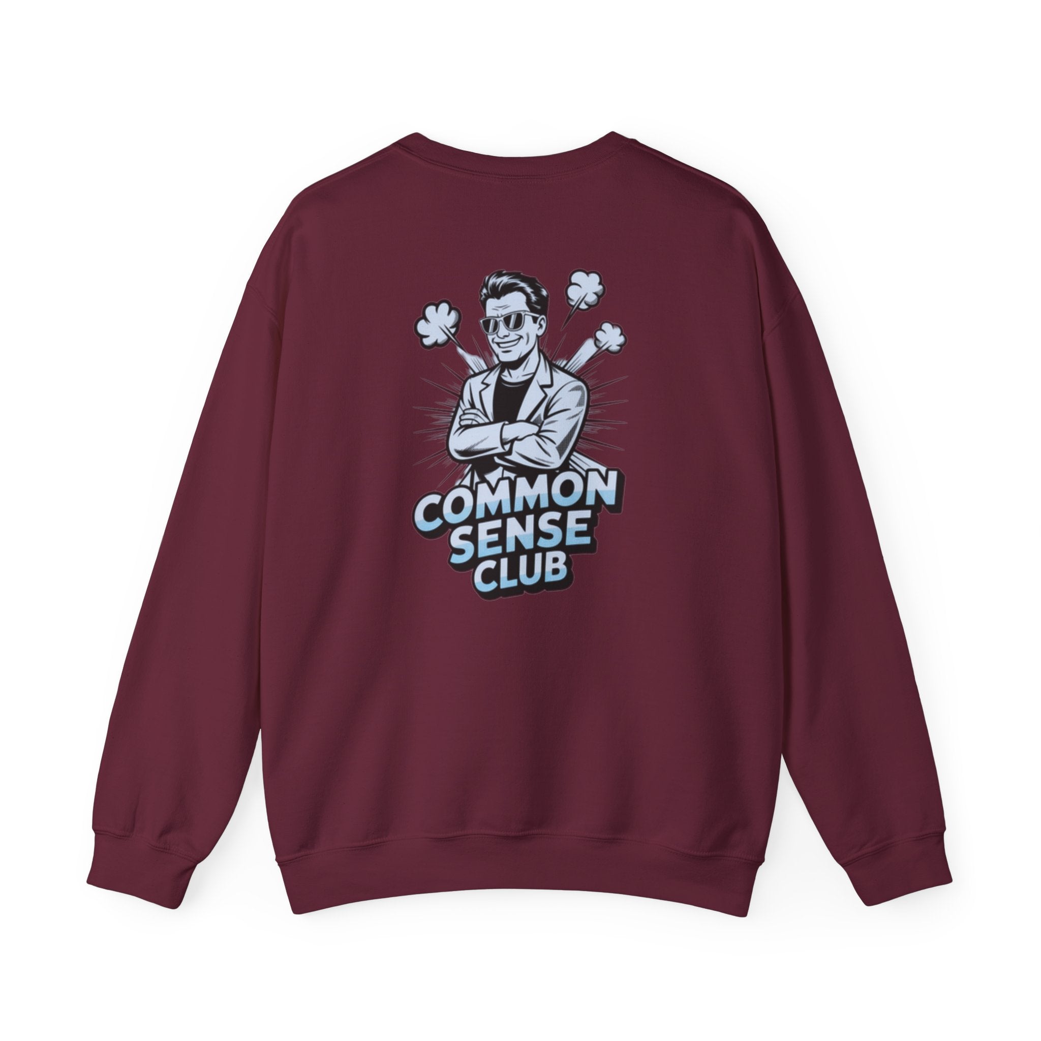 Common Sense Club Sweatshirt | Funny Conservative Crewneck Graphic | Anti-Woke Political Illustration Pullover