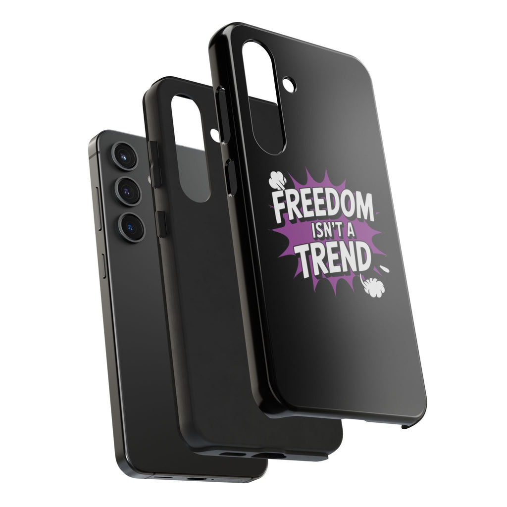 Freedom Isnt a Trend Phone Case | Conservative iPhone & Samsung Cover | Anti-Woke Comic Style Case | Republican Free Speech Accessory