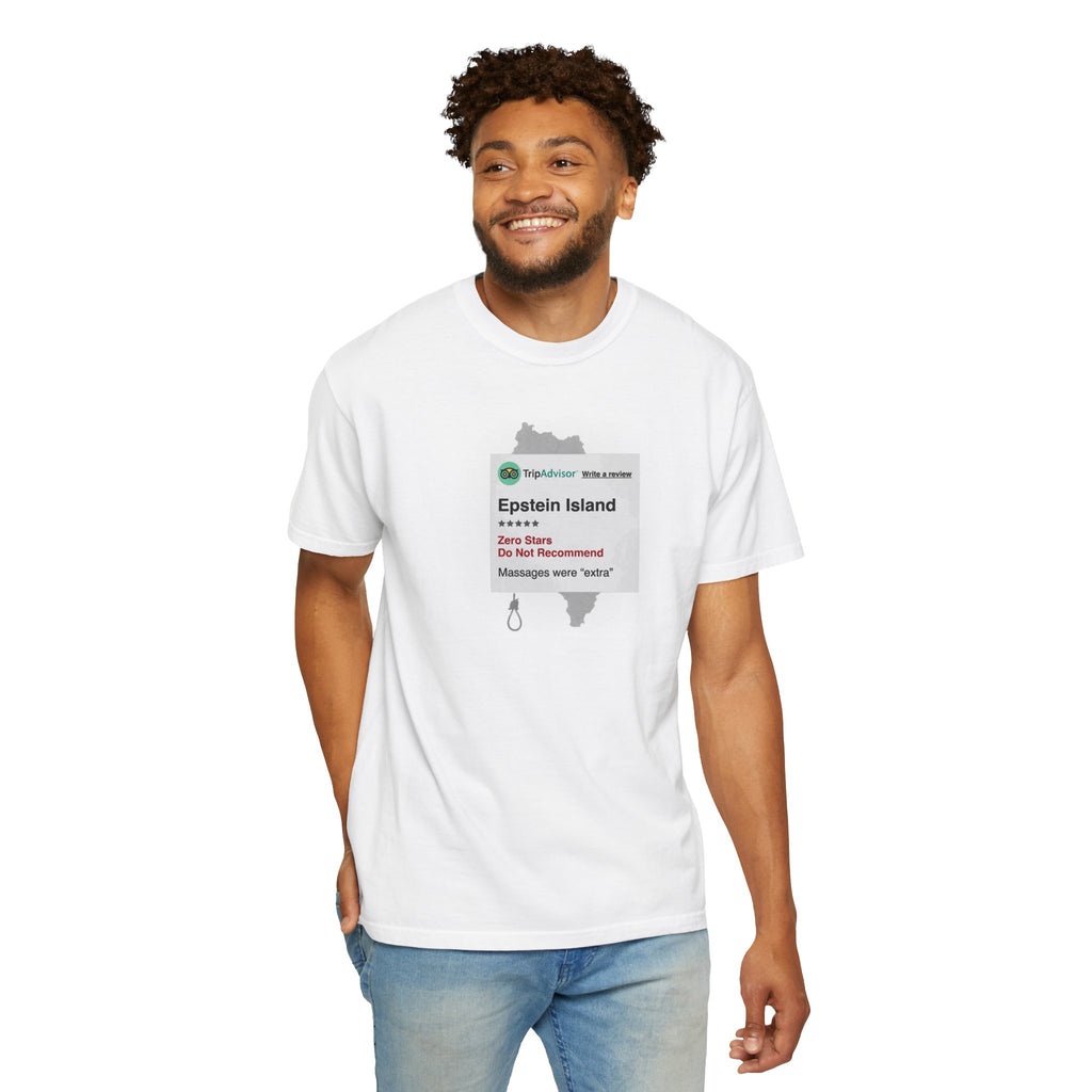 Epstein Island One-Star Review T-Shirt | Political Satire Tee