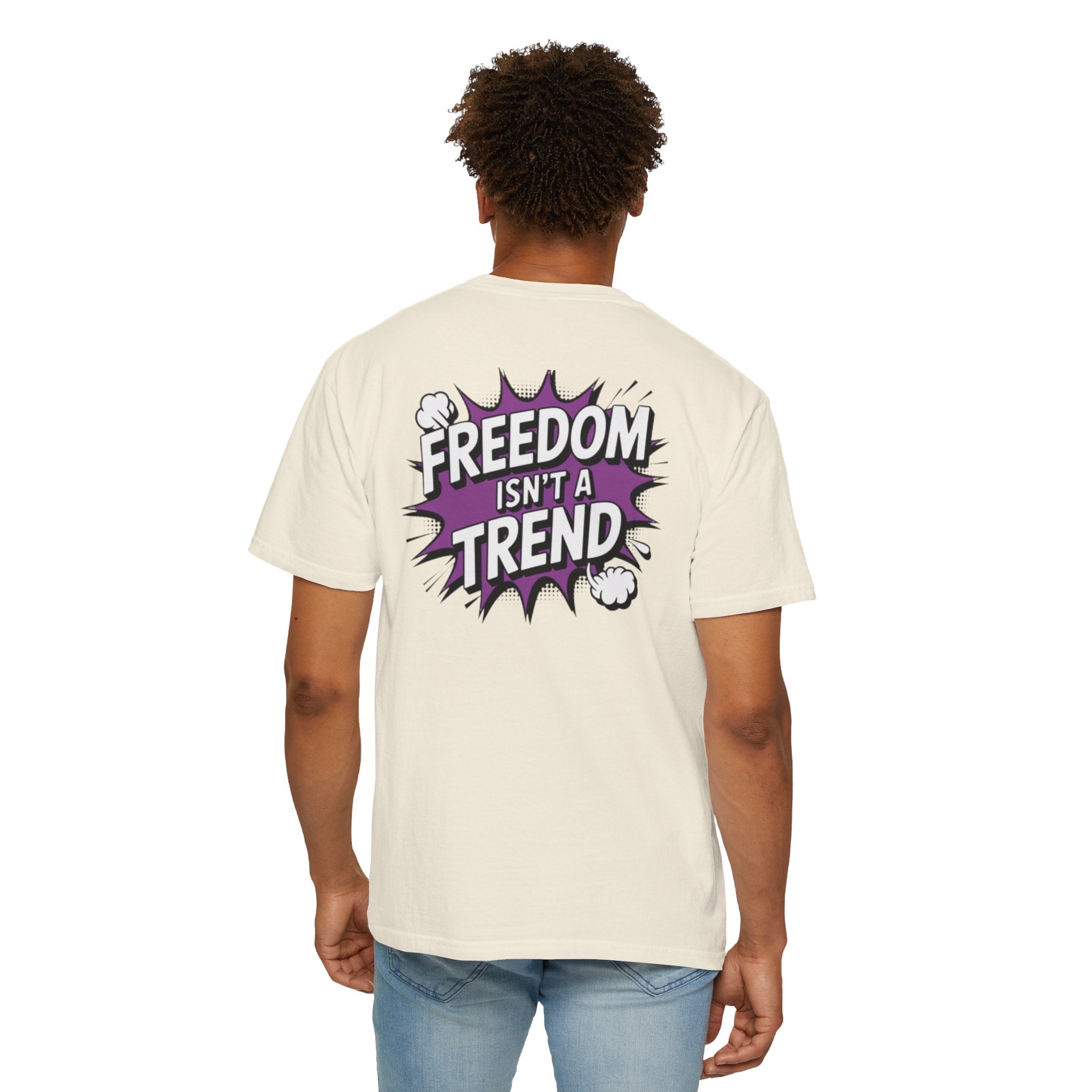 Freedom Isnt a Trend T-Shirt | Retro Comic Speech Bubble Tee | Conservative Freedom Shirt | Anti-Woke Graphic Top for Men & Women