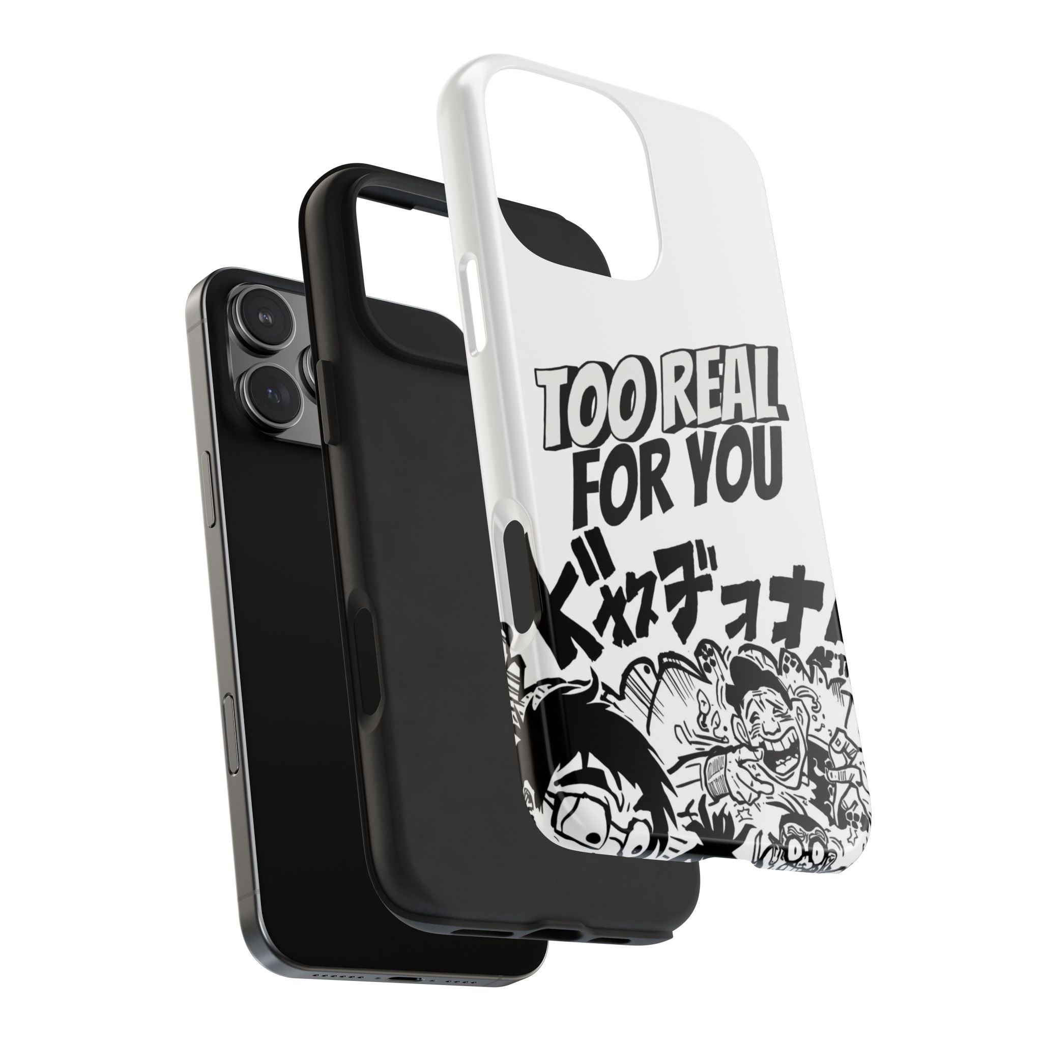 Too Real For You graphic phone case | Manga comic black white iPhone case