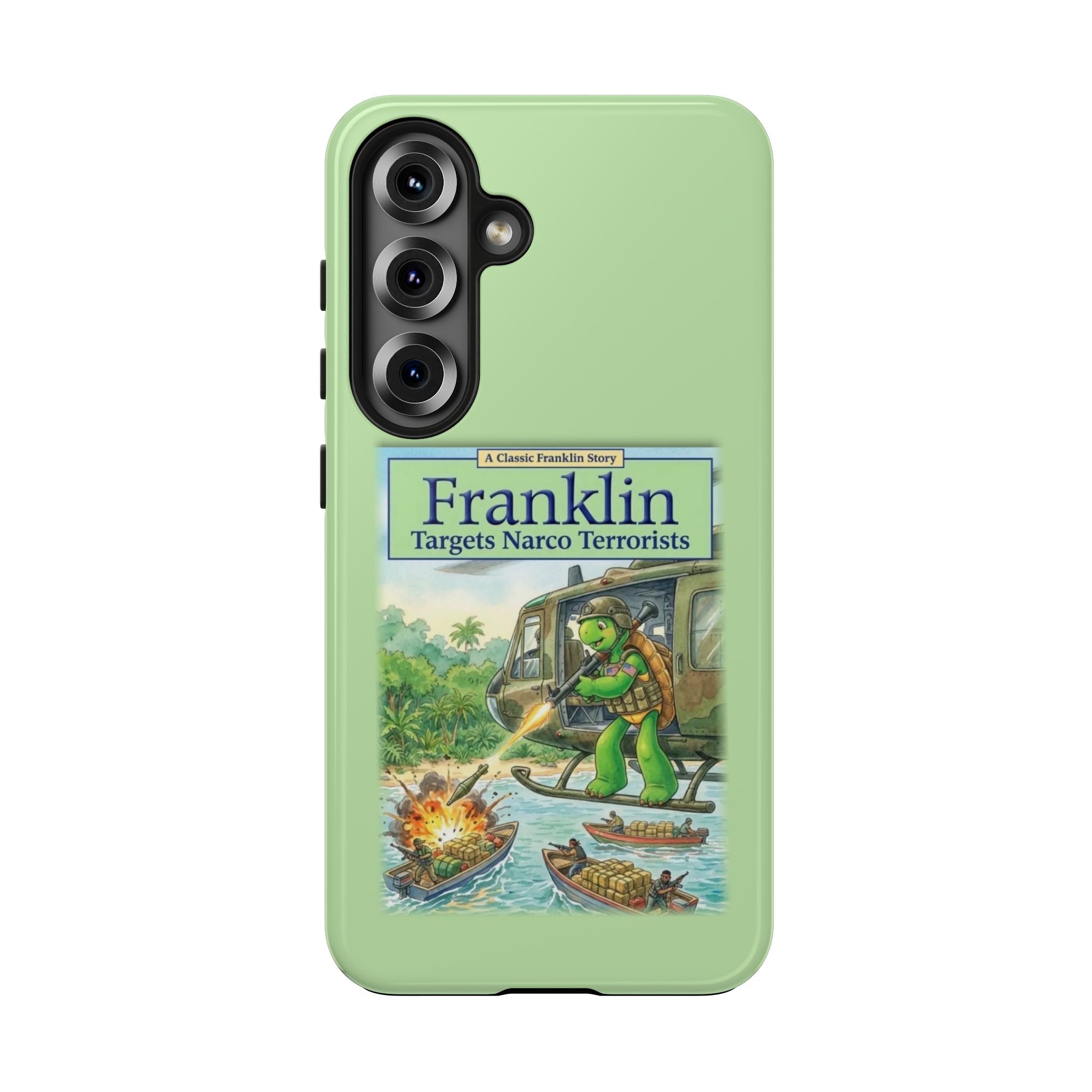 Franklin Targets Narco Terrorists Phone Case | Retro Turtle Graphic iPhone & Samsung Cover
