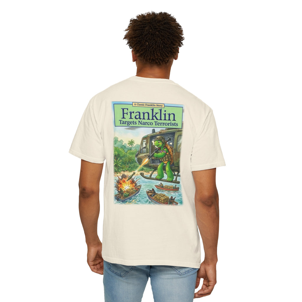 Franklin Targets Narco Terrorists T-Shirt | Retro Storybook Turtle Graphic Tee