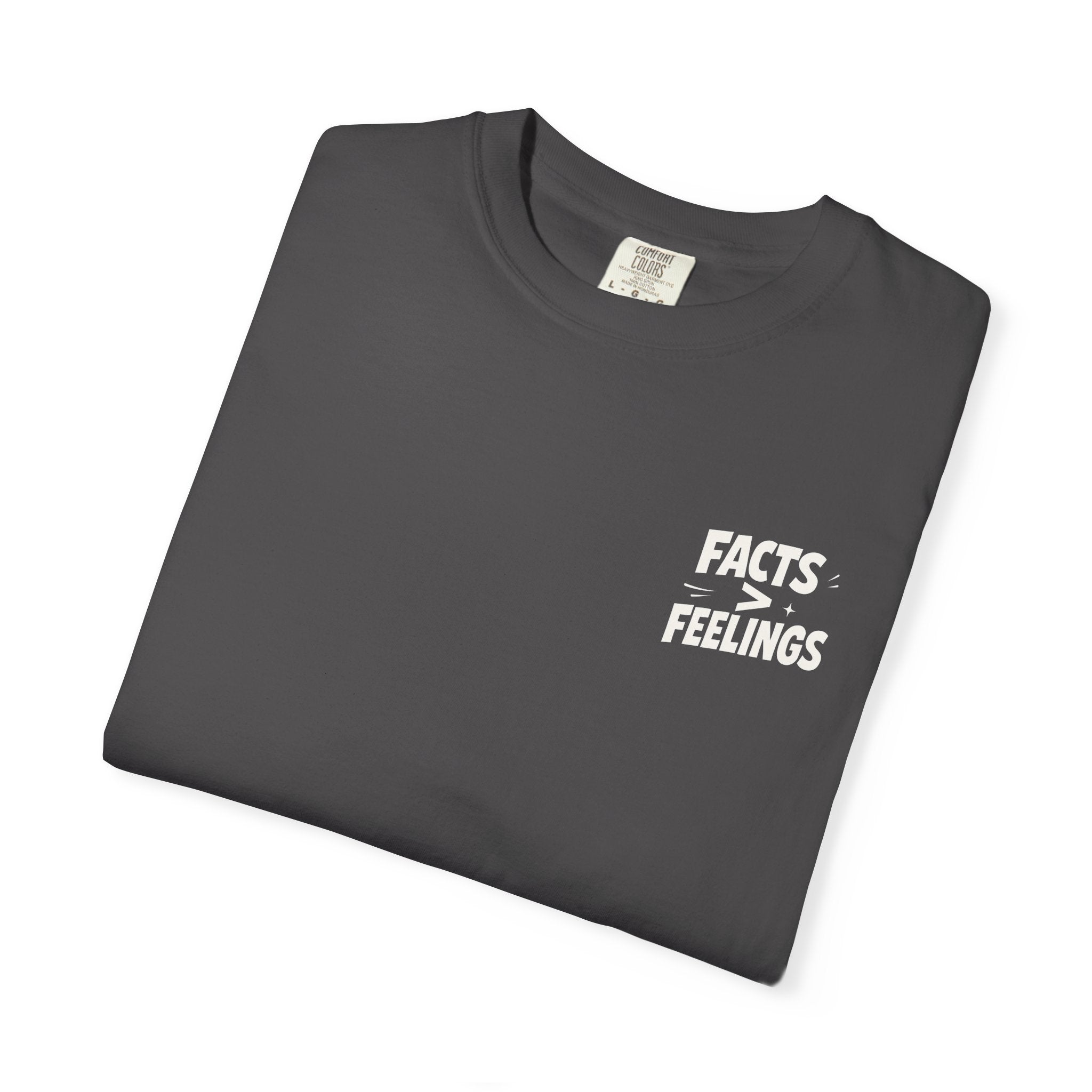 FACT > FEELINGS Graphic T-Shirt | Logic & Satire Streetwear Tee | No Offense Club