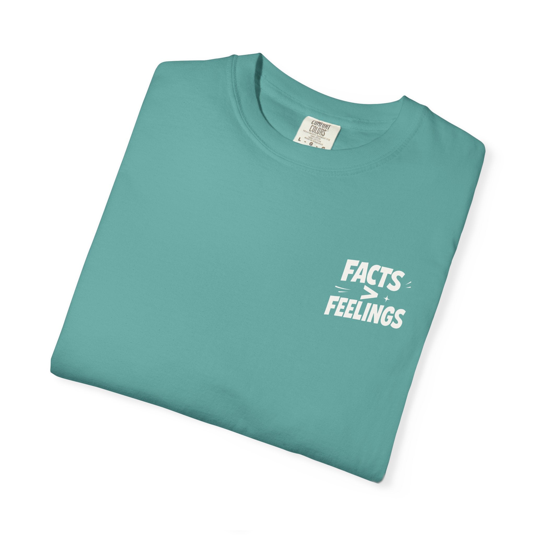 FACT > FEELINGS Graphic T-Shirt | Logic & Satire Streetwear Tee | No Offense Club