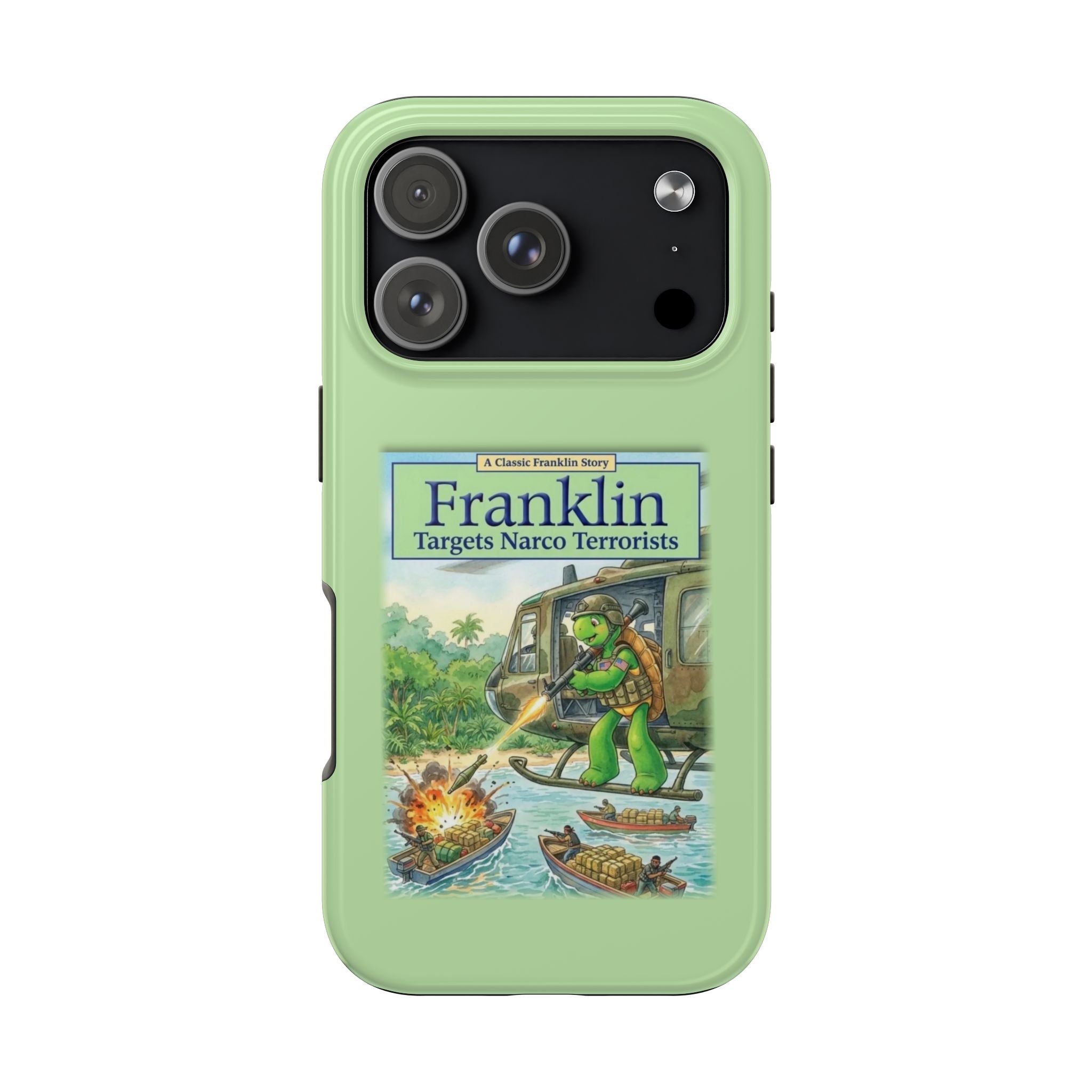 Franklin Targets Narco Terrorists Phone Case | Retro Turtle Graphic iPhone & Samsung Cover