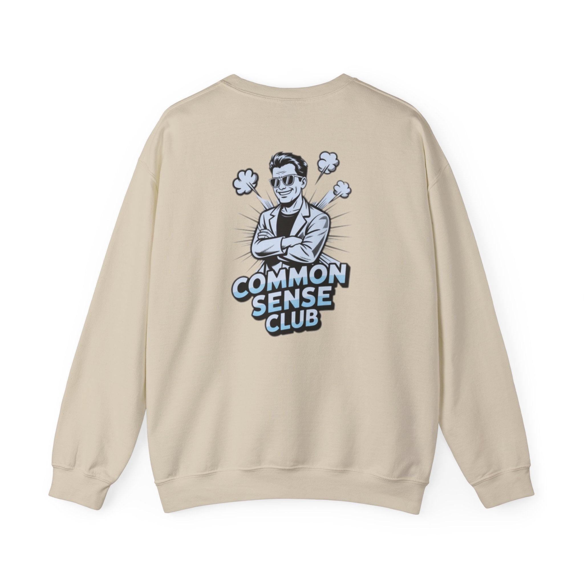 Common Sense Club Sweatshirt | Funny Conservative Crewneck Graphic | Anti-Woke Political Illustration Pullover