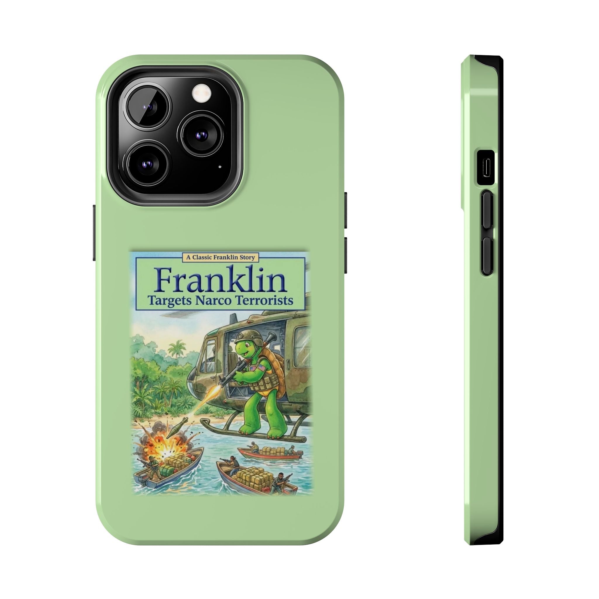 Franklin Targets Narco Terrorists Phone Case | Retro Turtle Graphic iPhone & Samsung Cover