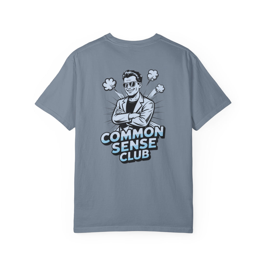 Common Sense Club T-Shirt | Funny Conservative Graphic Tee | Retro Man Illustration Anti-Woke Streetwear Shirt