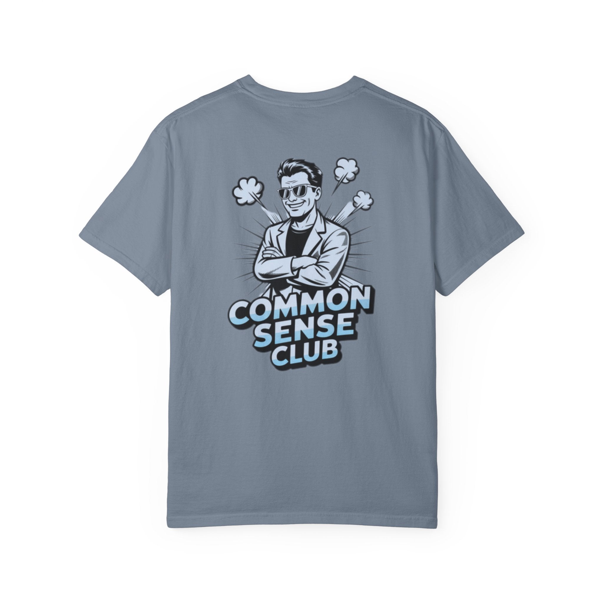 Common Sense Club T-Shirt | Funny Conservative Graphic Tee | Retro Man Illustration Anti-Woke Streetwear Shirt