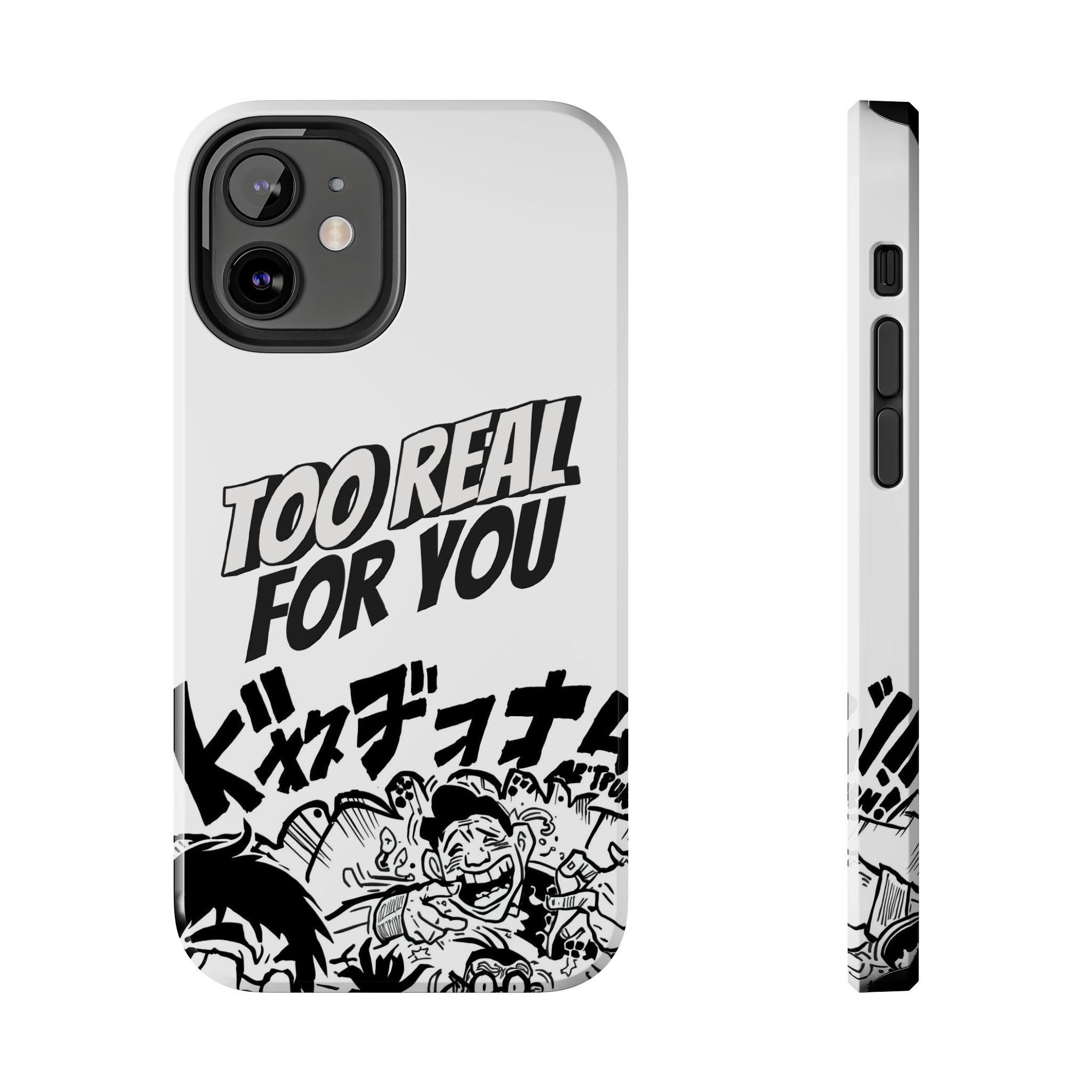 Too Real For You graphic phone case | Manga comic black white iPhone case