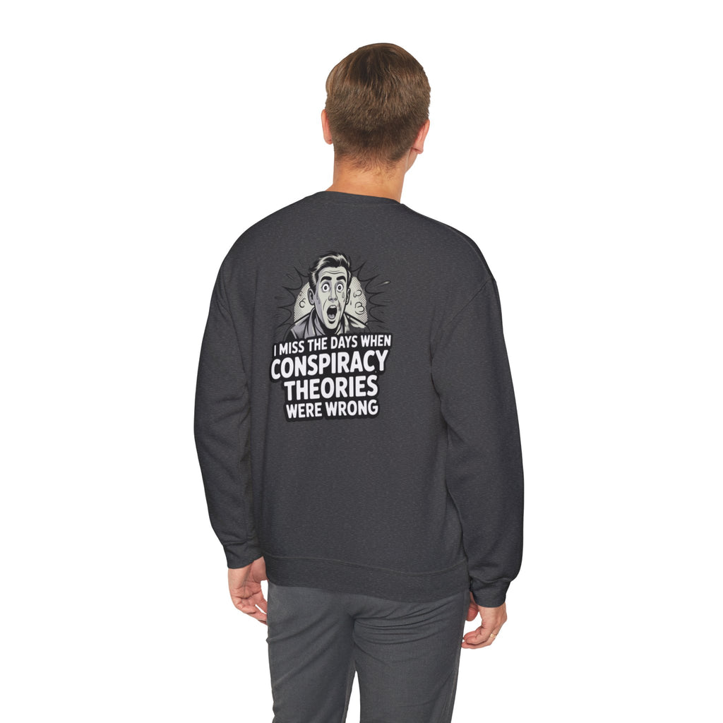 I Miss the Days When Conspiracy Theories Were Wrong Sweatshirt |  Retro Comic Conservative Jumper | Anti-Woke Graphic Pullover