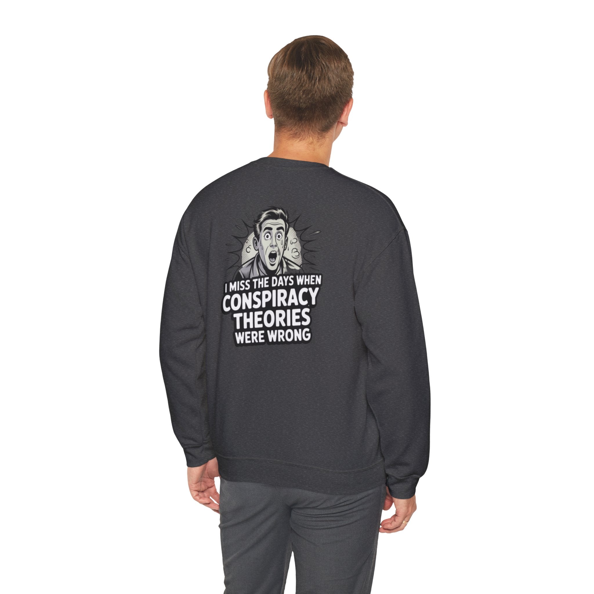 I Miss the Days When Conspiracy Theories Were Wrong Sweatshirt |  Retro Comic Conservative Jumper | Anti-Woke Graphic Pullover