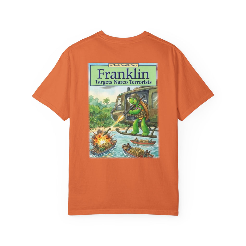 Franklin Targets Narco Terrorists T-Shirt | Retro Storybook Turtle Graphic Tee