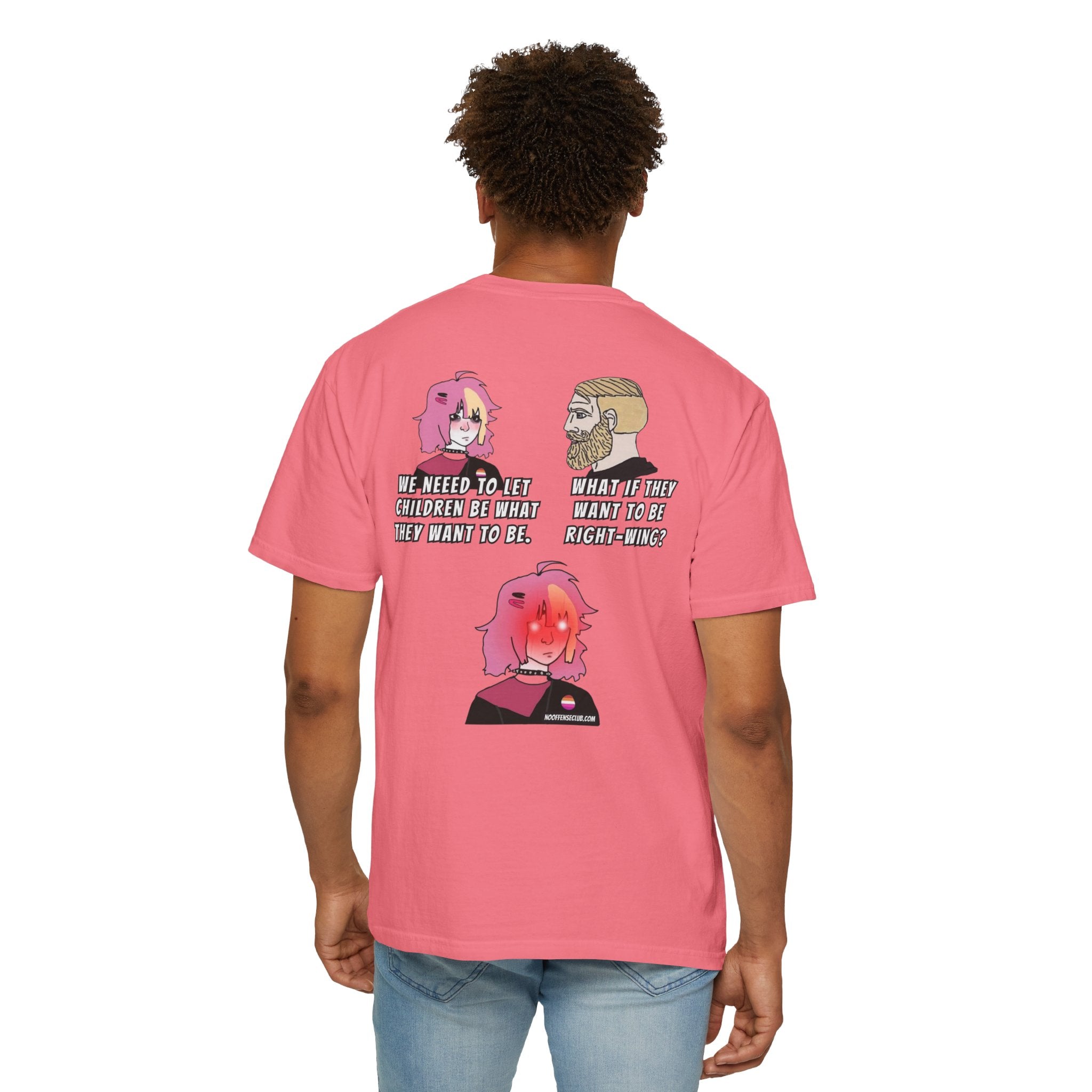 Pink-Haired Anime Panel Shirt |T-Shirt, Comic Art Back Print