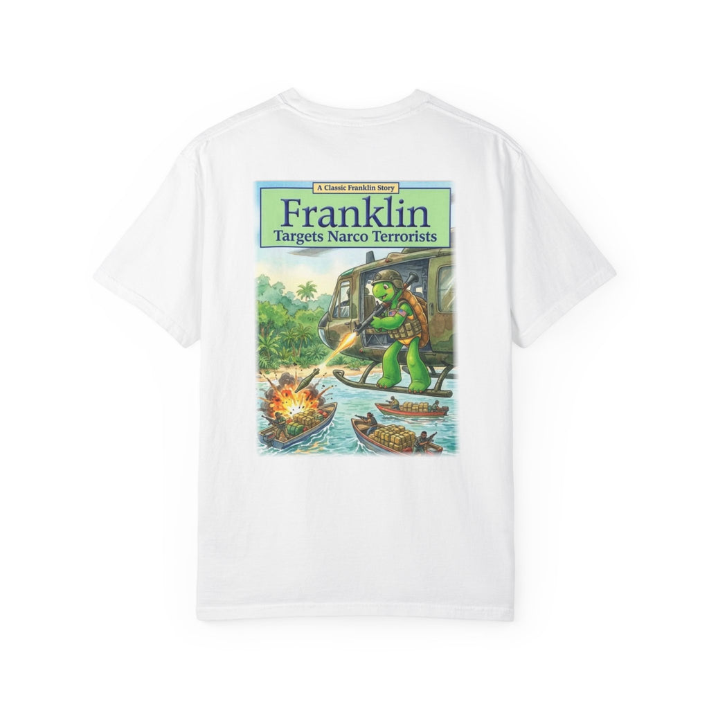 Franklin Targets Narco Terrorists T-Shirt | Retro Storybook Turtle Graphic Tee